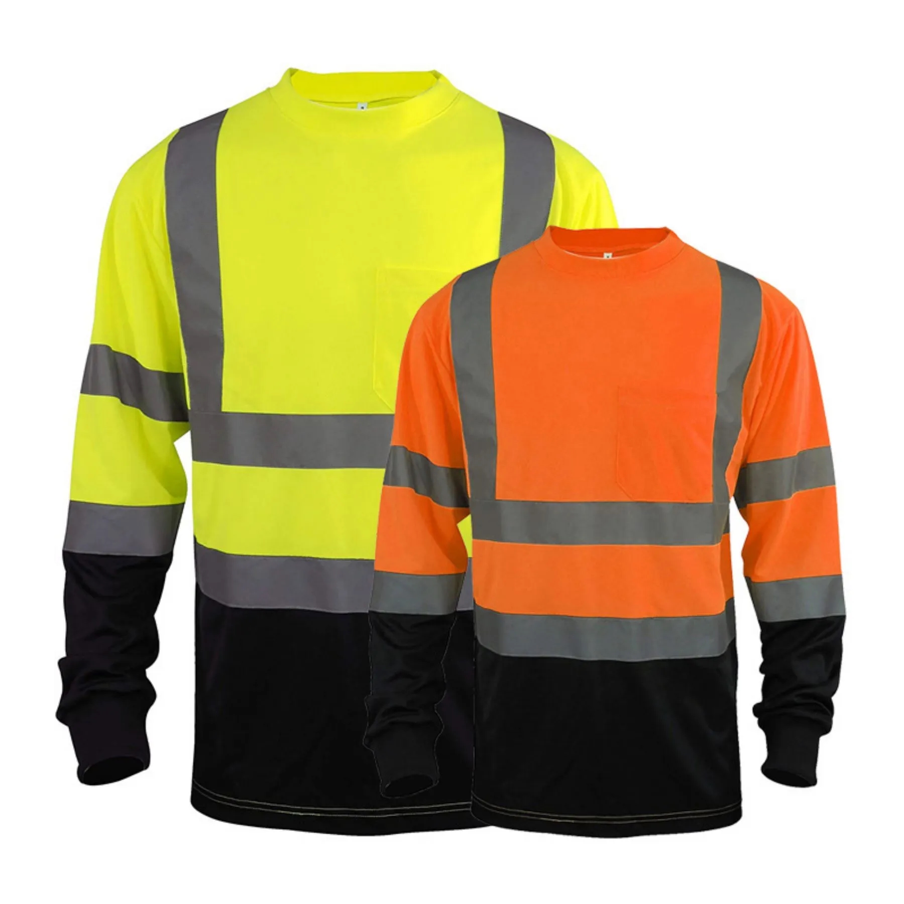 High Visibility Heavy-duty Long Sleeve Reflective Safety T-S 8
