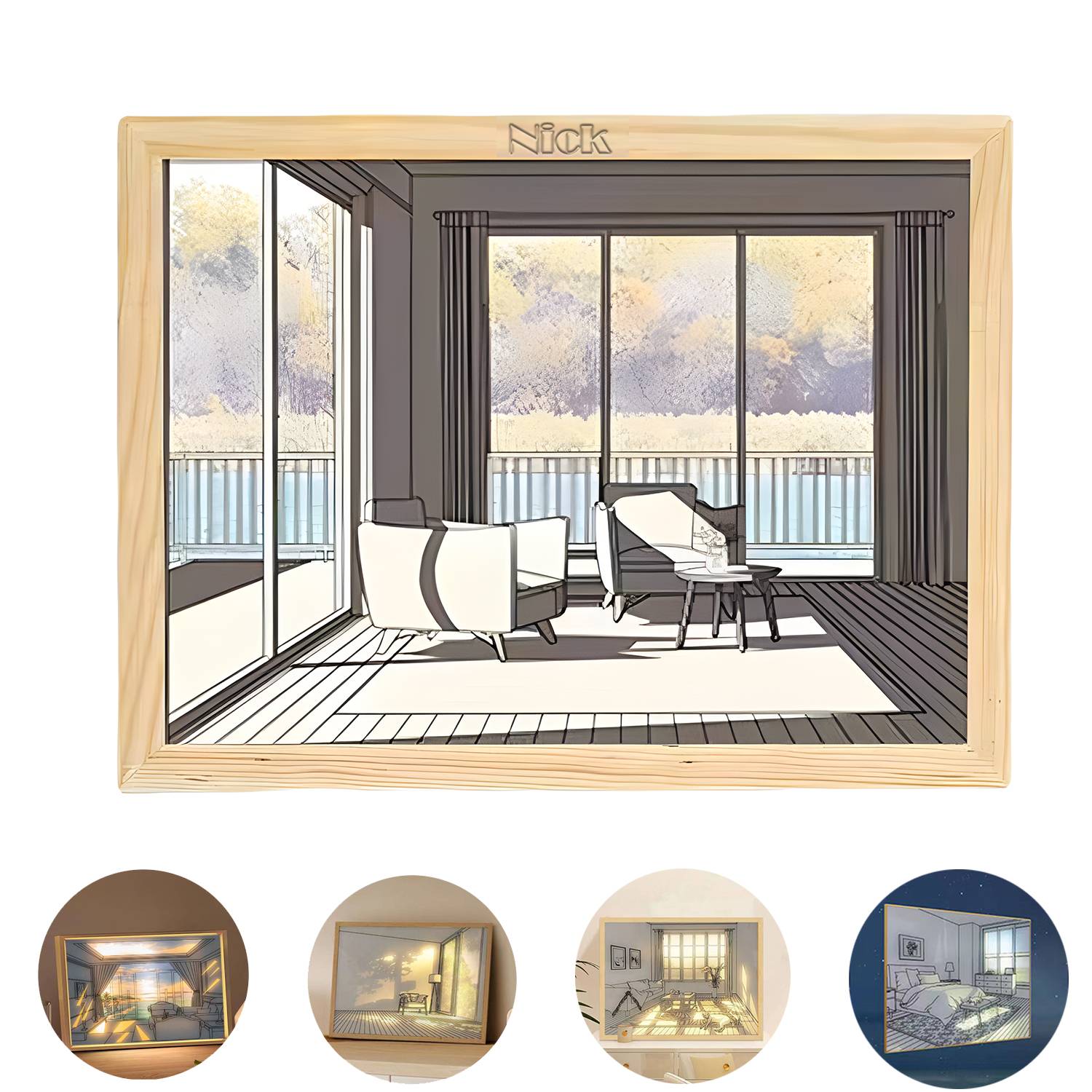 LED Picture Frame Night Light Ornament Decorative Mural 1