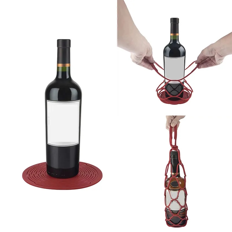 Silicone Wine Bottle Carrying Bag with Handle 5