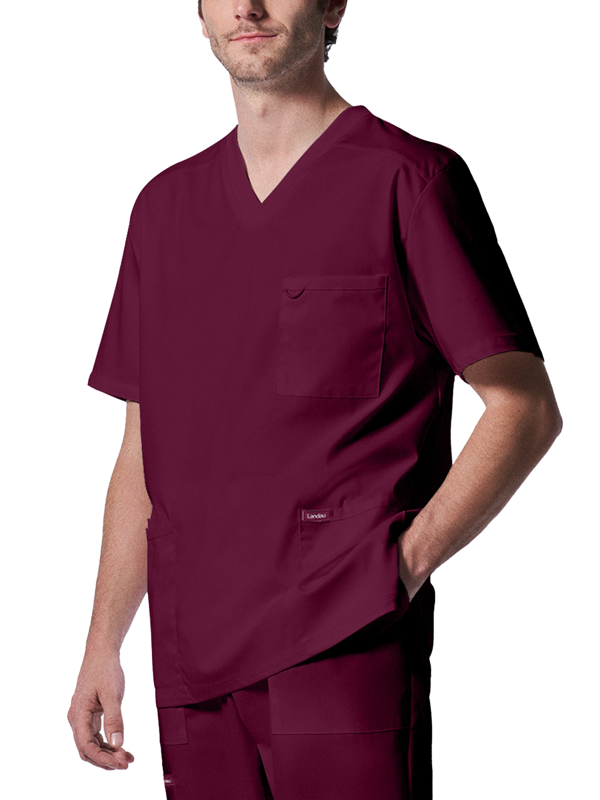Landau - ProFlex - Men's Four-Pocket Back Yoke V-Neck Top 8