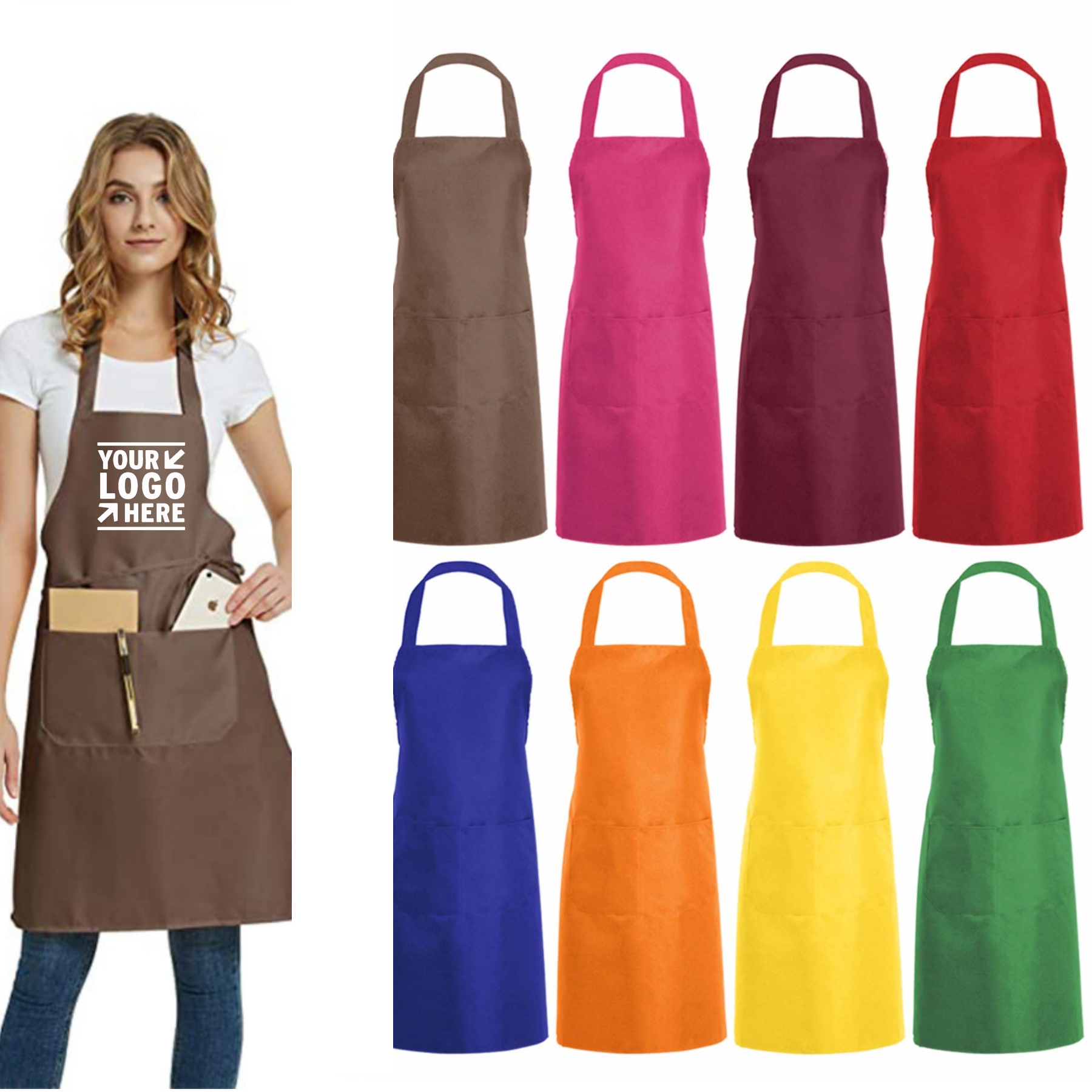 Solid Color Polyester Apron 2