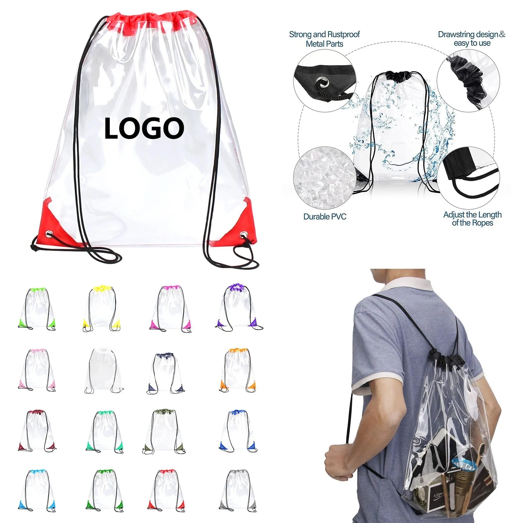 Clear Drawstring Backpack 2
