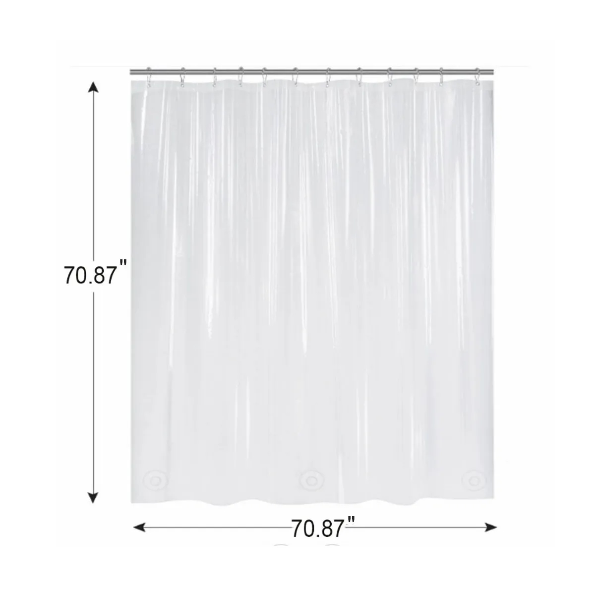 Clear Lightweight PEVA Waterproof Long Shower Curtain Liner 4
