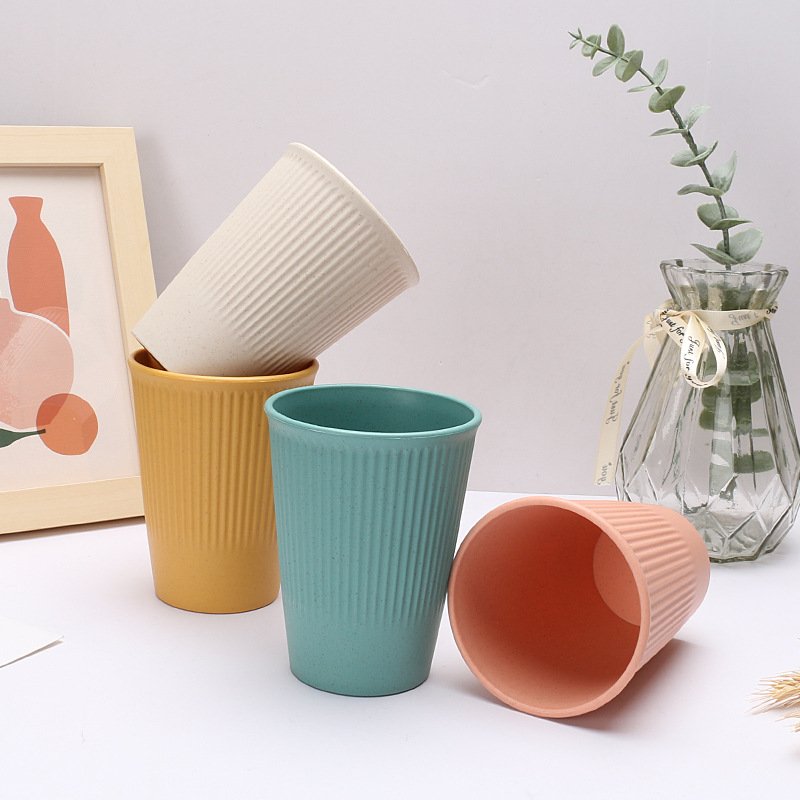 Reusable Wheat Straw Cup Unbreakable Travel Gargle Cup 5