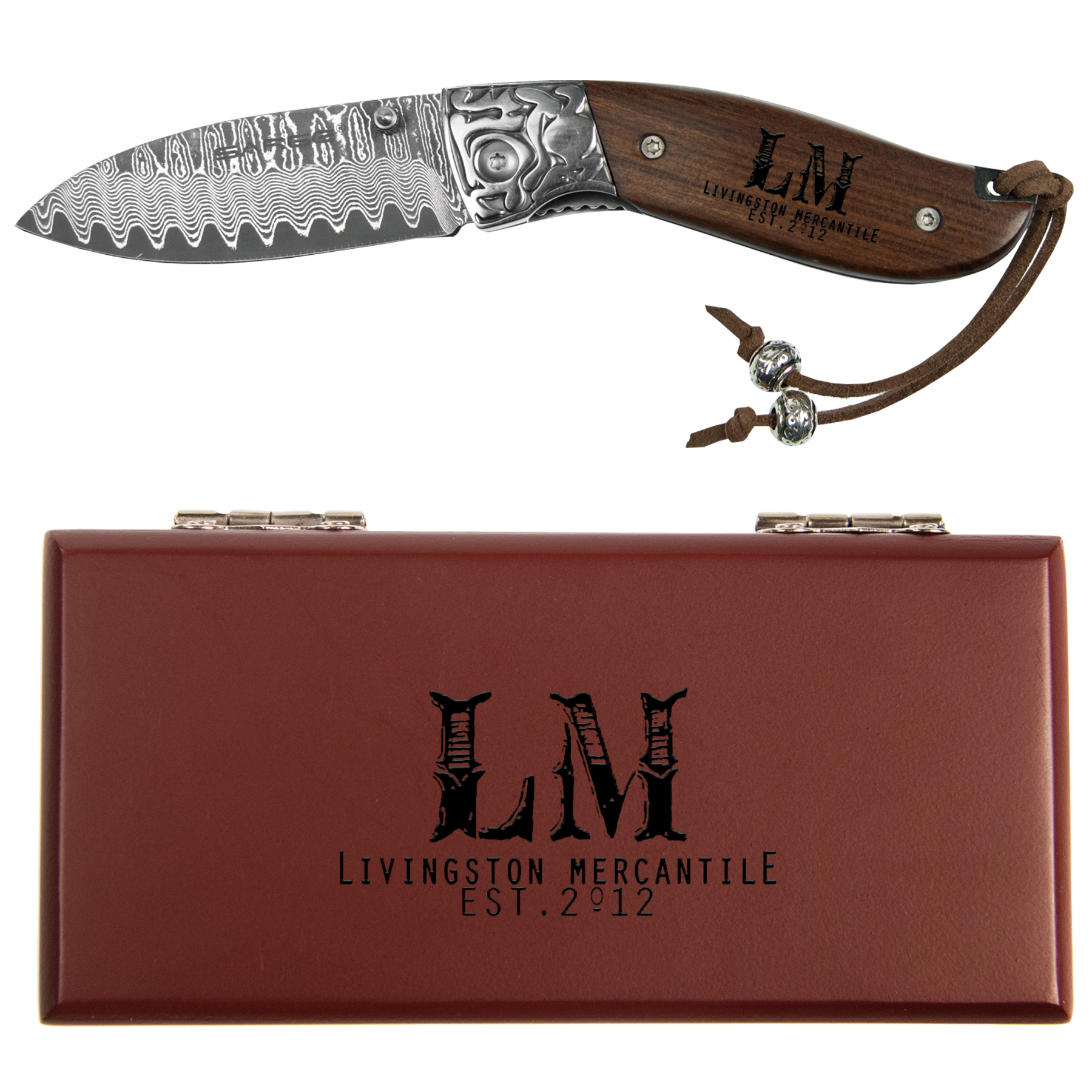 Fox - Decorative Damascus Folder 2