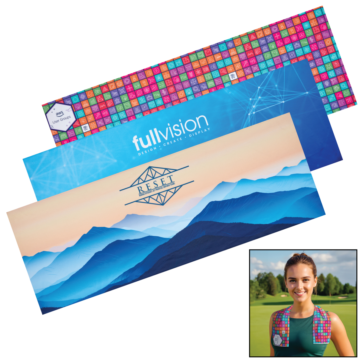 Premium XL Cooling Towel w/ Full Color Dye Sublimation 2