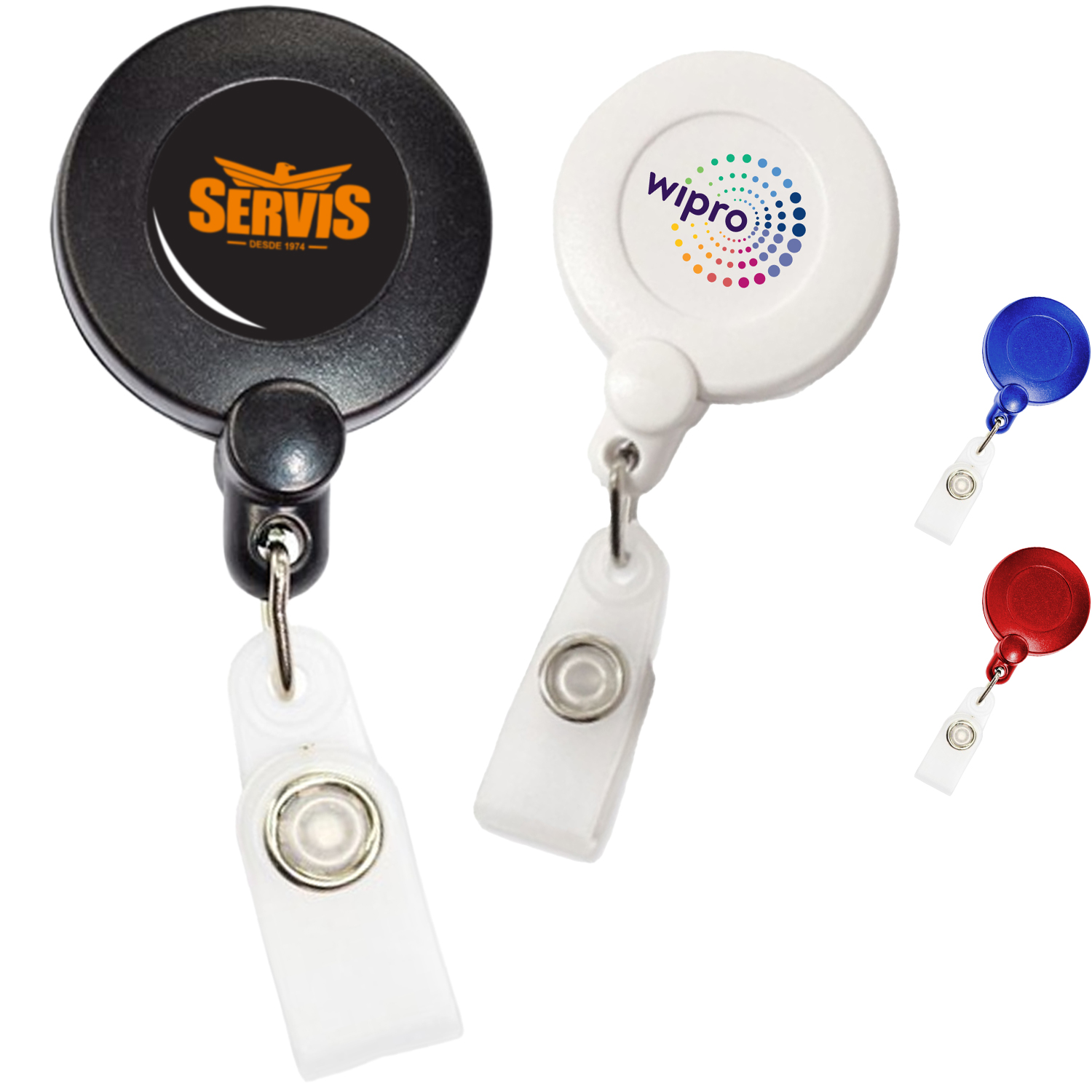 Retractable Round Corner Strap Badge Reel Holder w/ Belt Clip 2