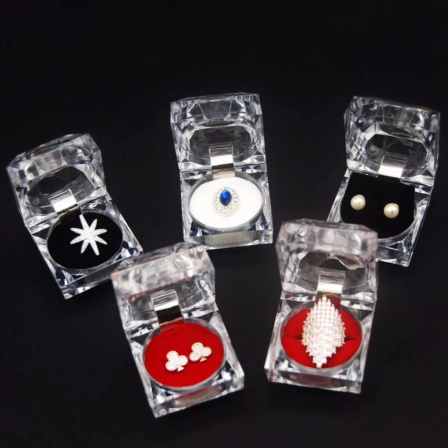 Transparent Ring Boxes Jewelry Storage 5