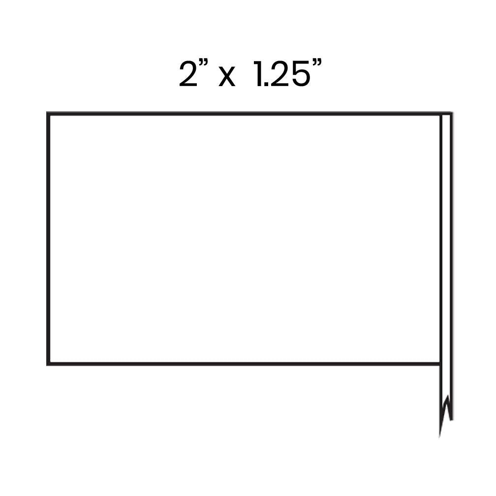 3.14 Inch Bulk Custom Toothpick Flags - Rectangle Medium - 2" x 1.25" 2