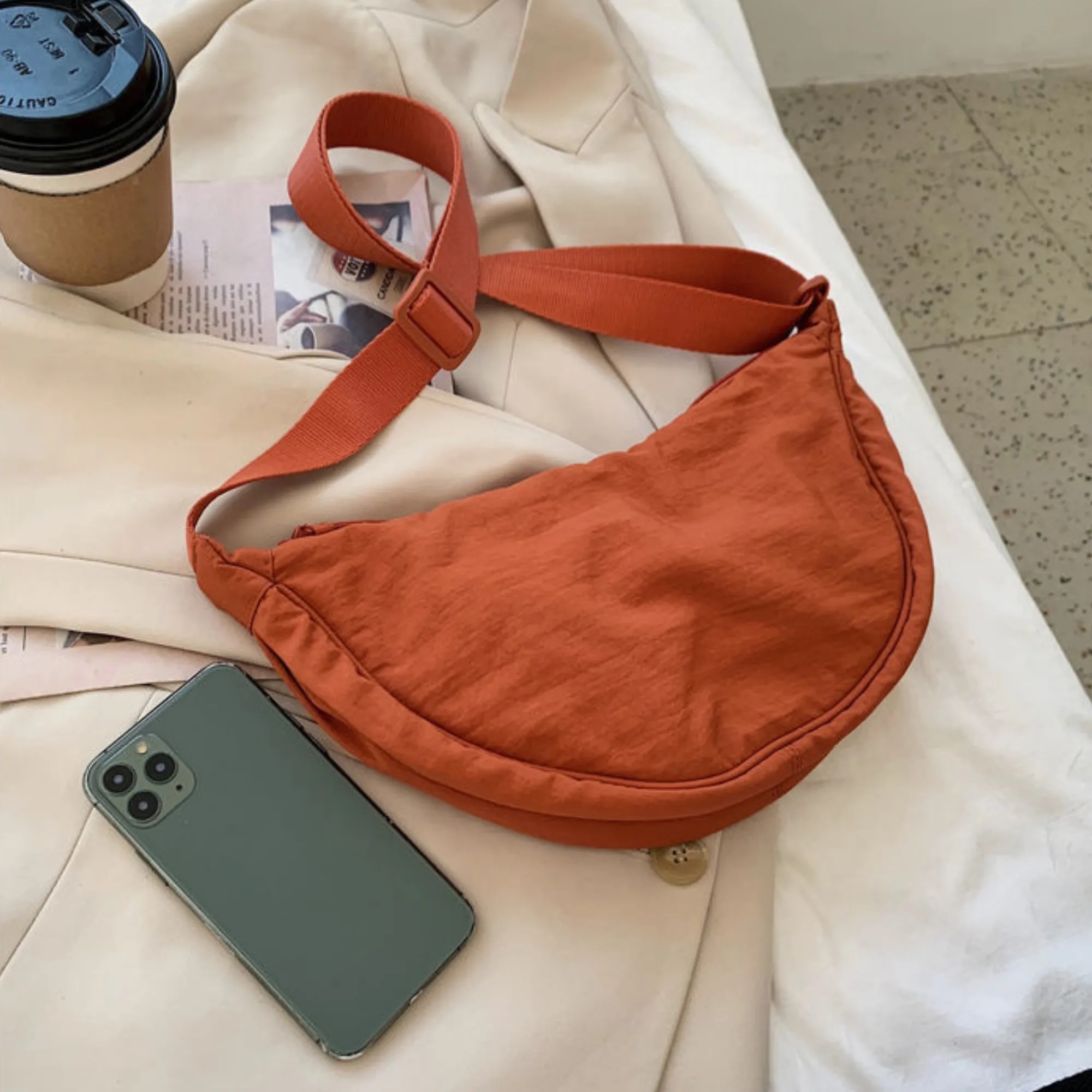 Women's Lightweight Crossbody Shoulder Hobo Bag with Zipper 3