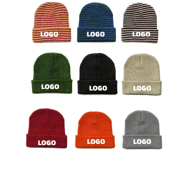 Winter knitted striped hat 2