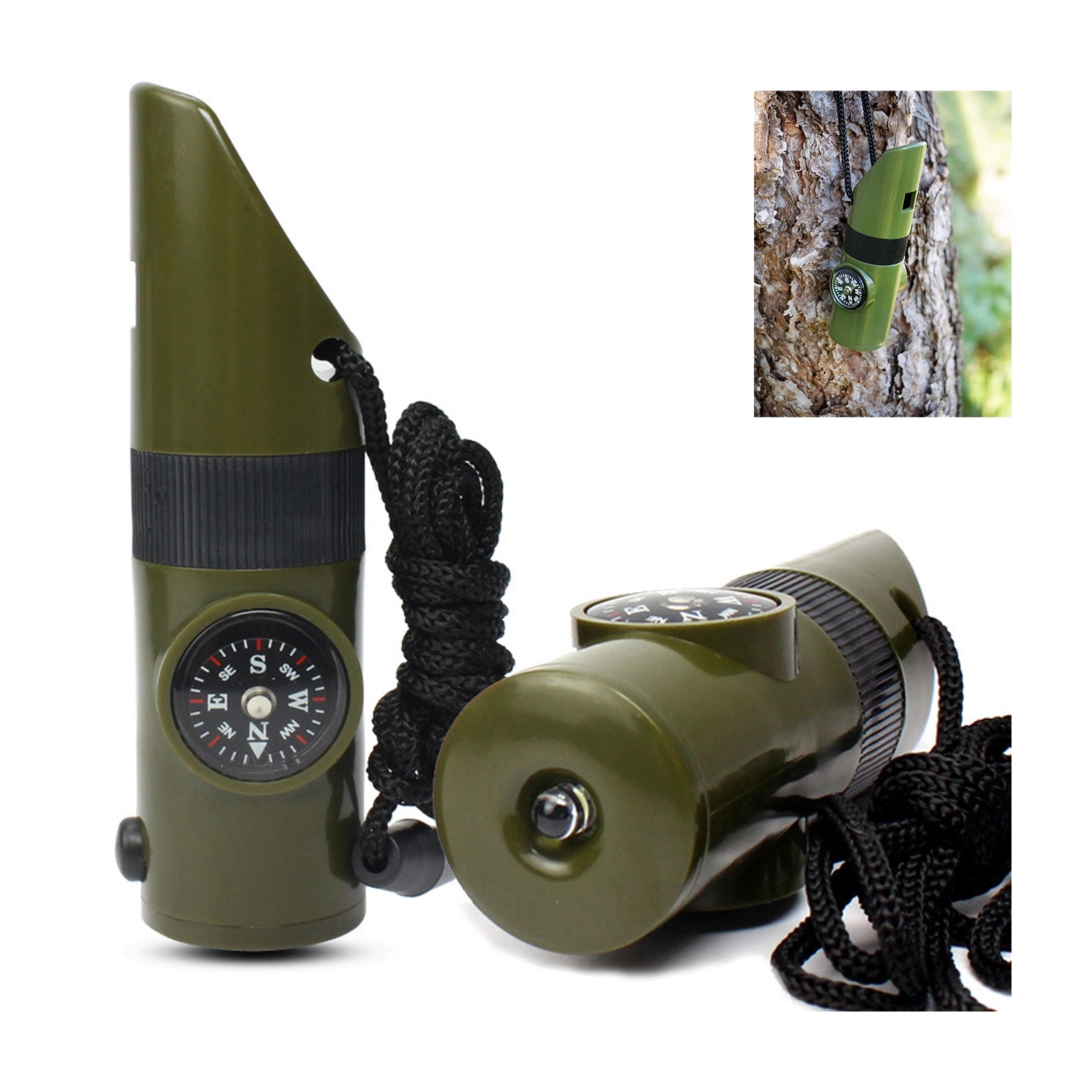 7 In 1 Survival Flashlight Magnifier Whistle 2