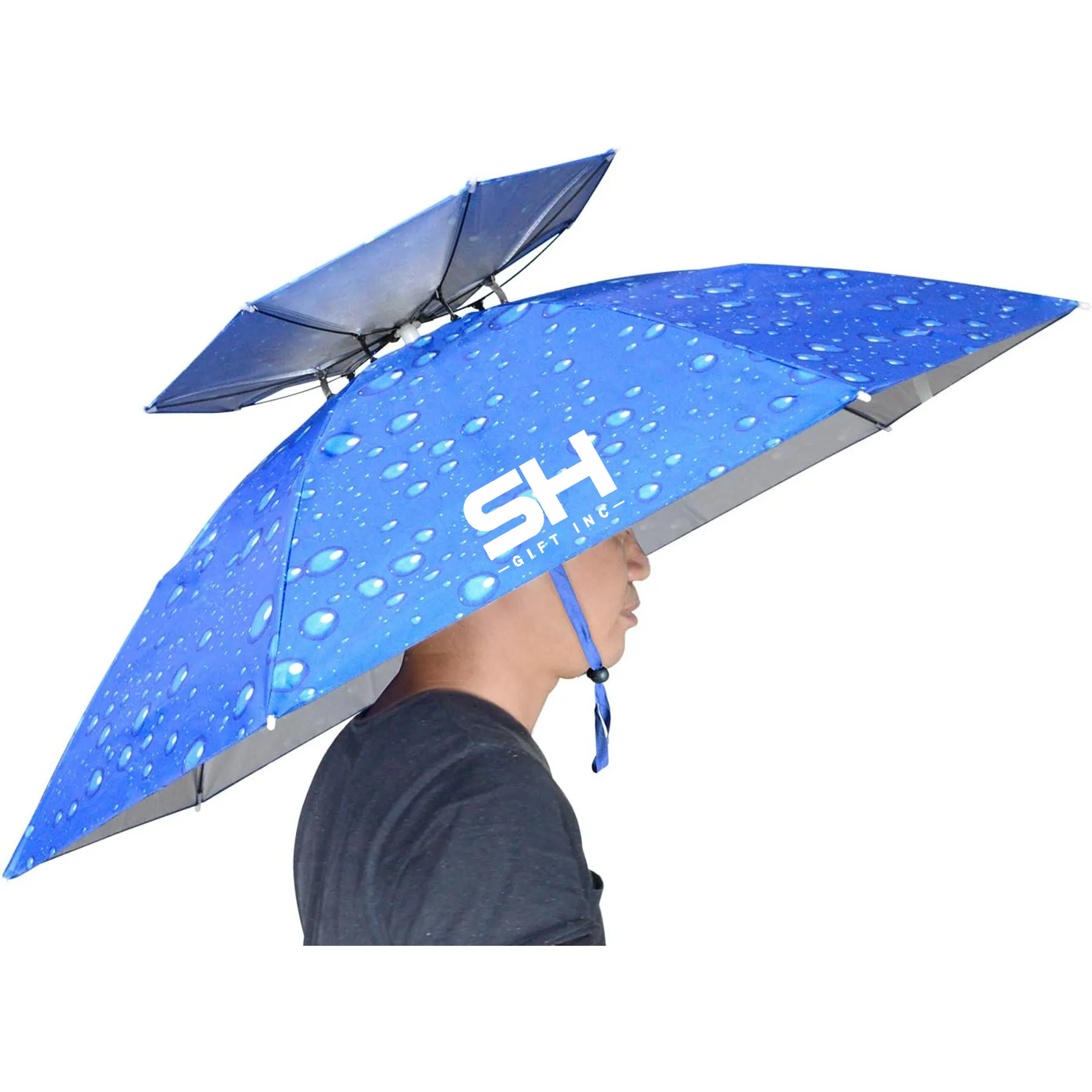 Double-Layer Windproof Fishing Umbrella Hat 5