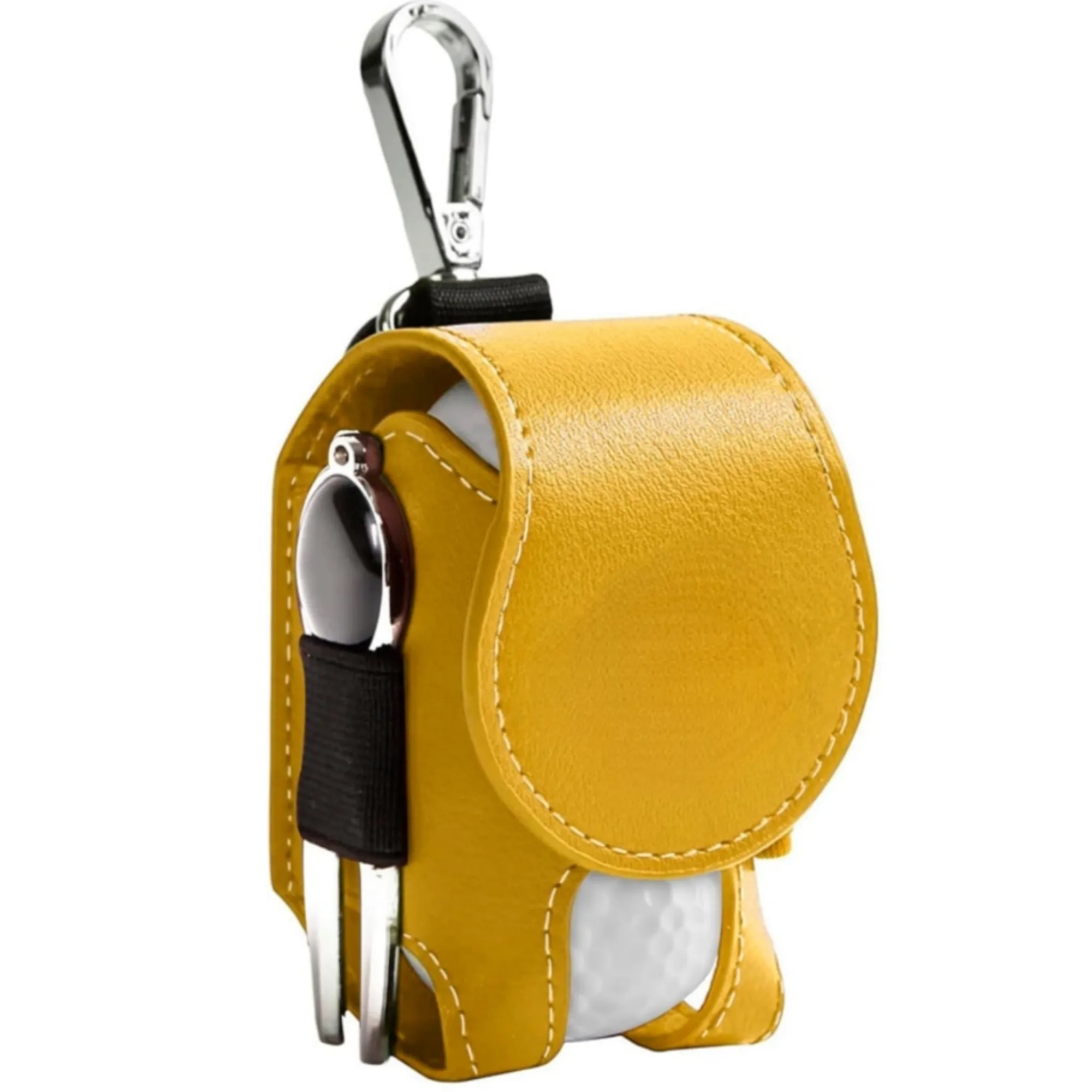 Personalized Leather Golf Ball Pouch Bag 3