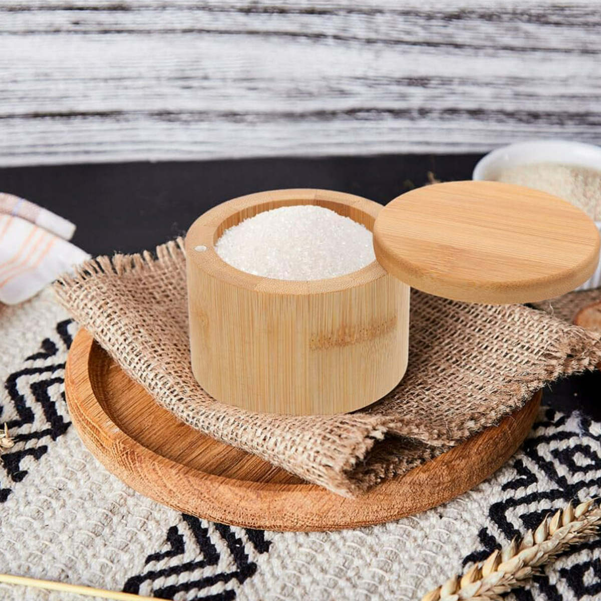 Bamboo Storage Box with Lid for Spices & Essentials 4