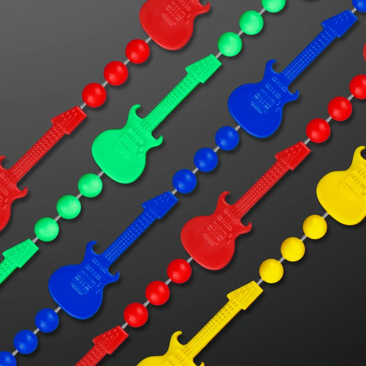 Rock Guitar Necklace Mardi Gras Beads 3