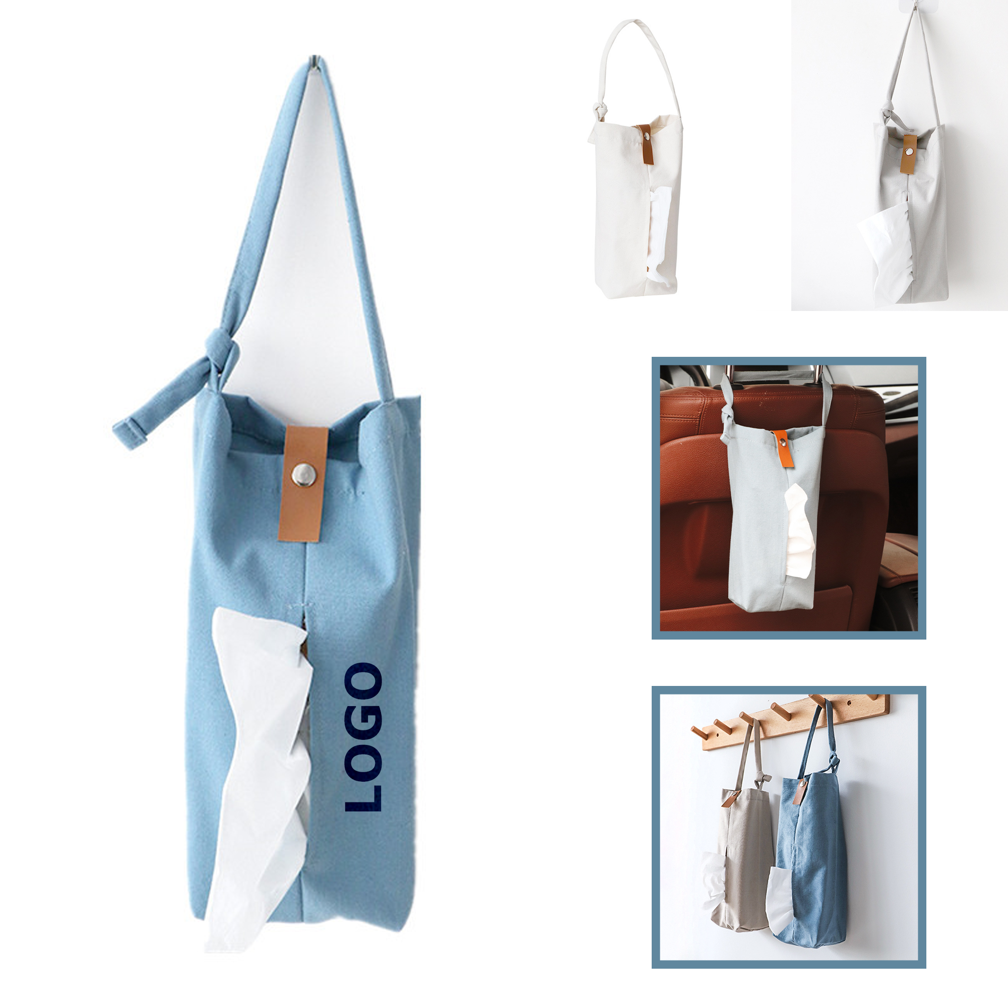 Car Seat Back Hanging Canvas Tissue Box 2