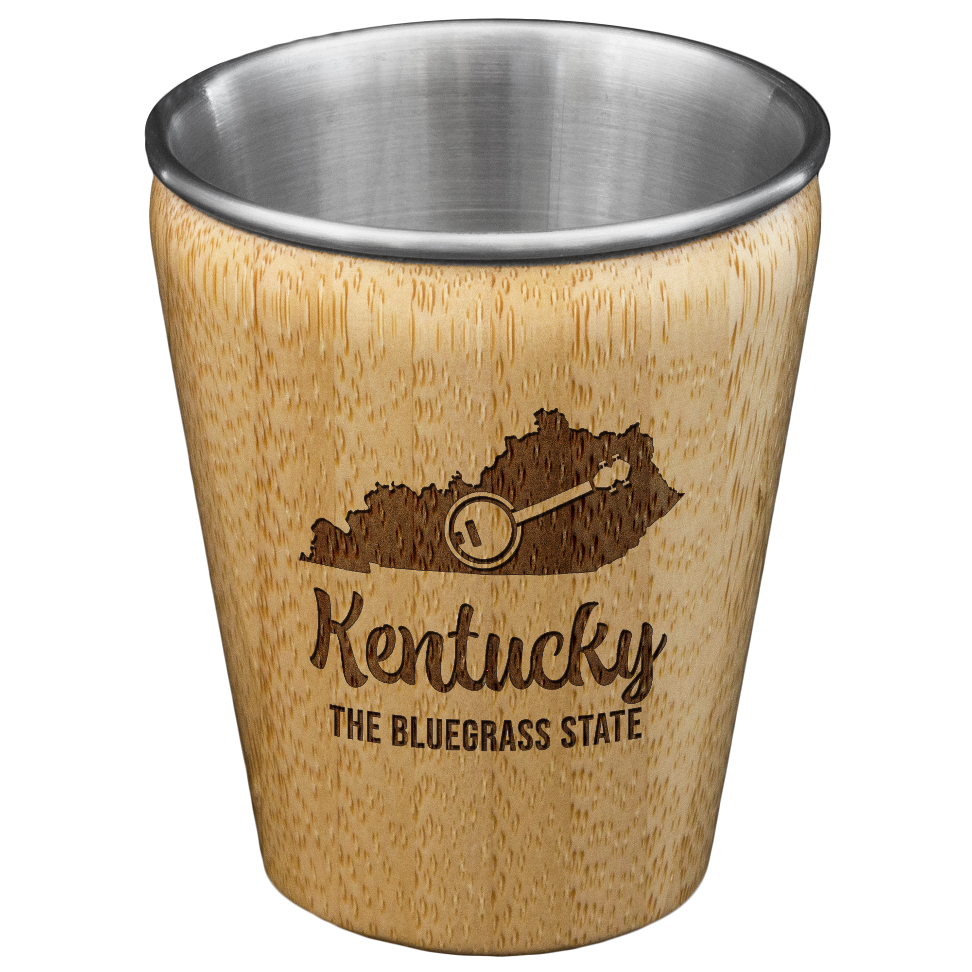 Kentucky State Bamboo and Stainless Steel Shot Glass