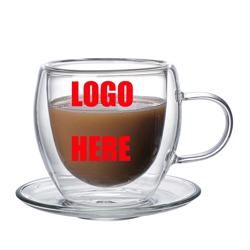 Custom 3.4 OZ Double Wall Cups and Saucers 3