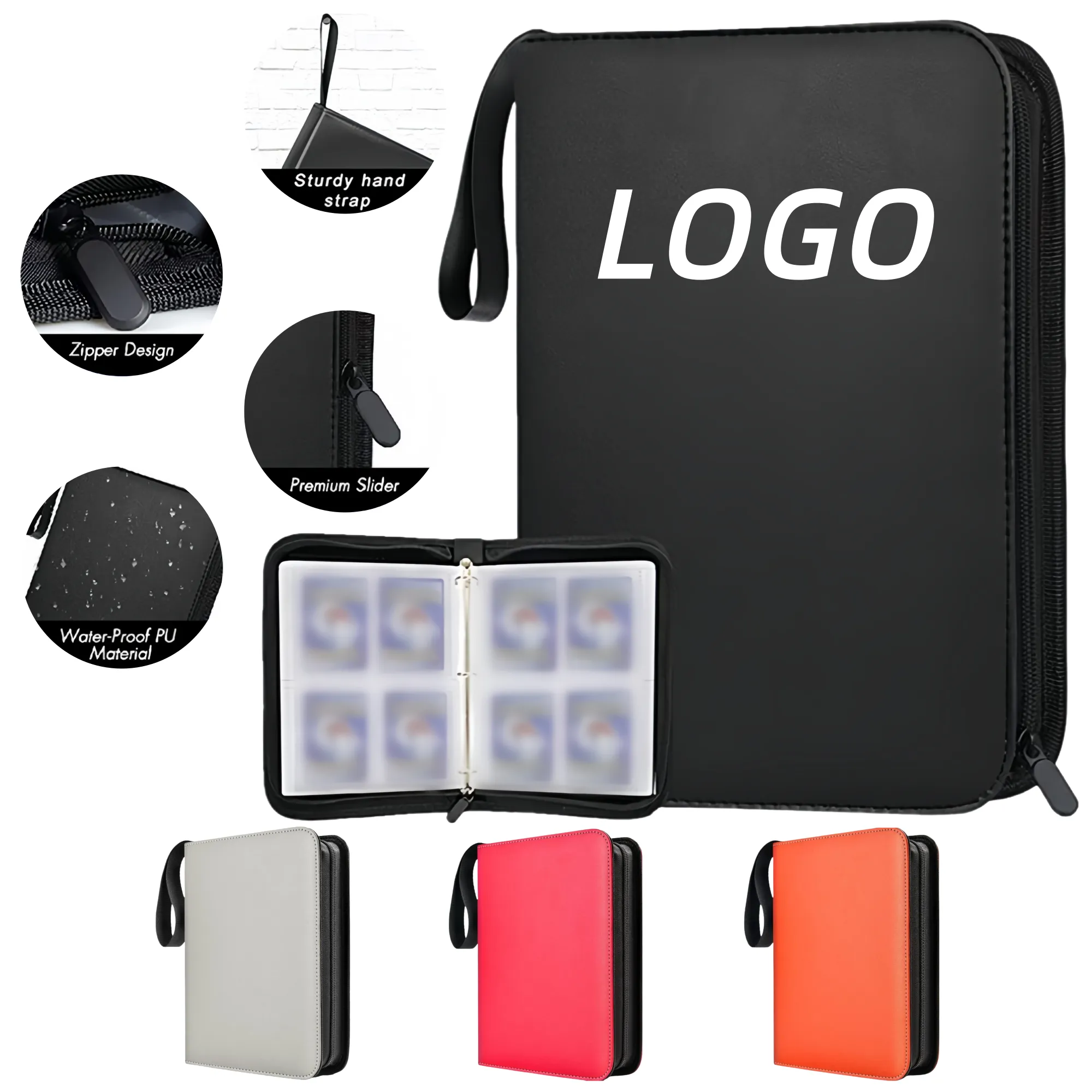 4-Grid PU Zipper Card Photo Album 3