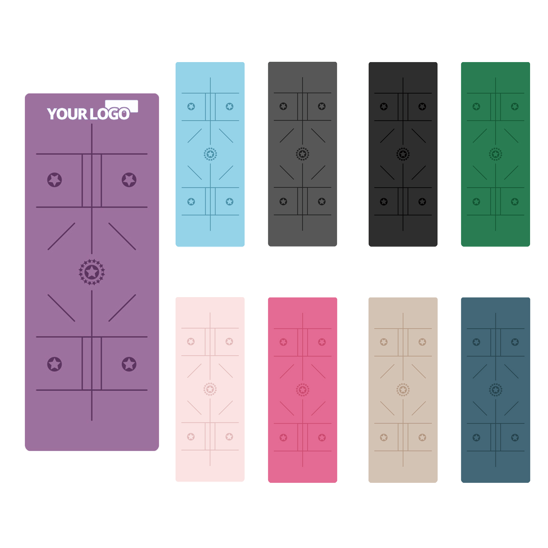 Widened Natural Rubber Anti-Slip Body Line Fitness Mat 5