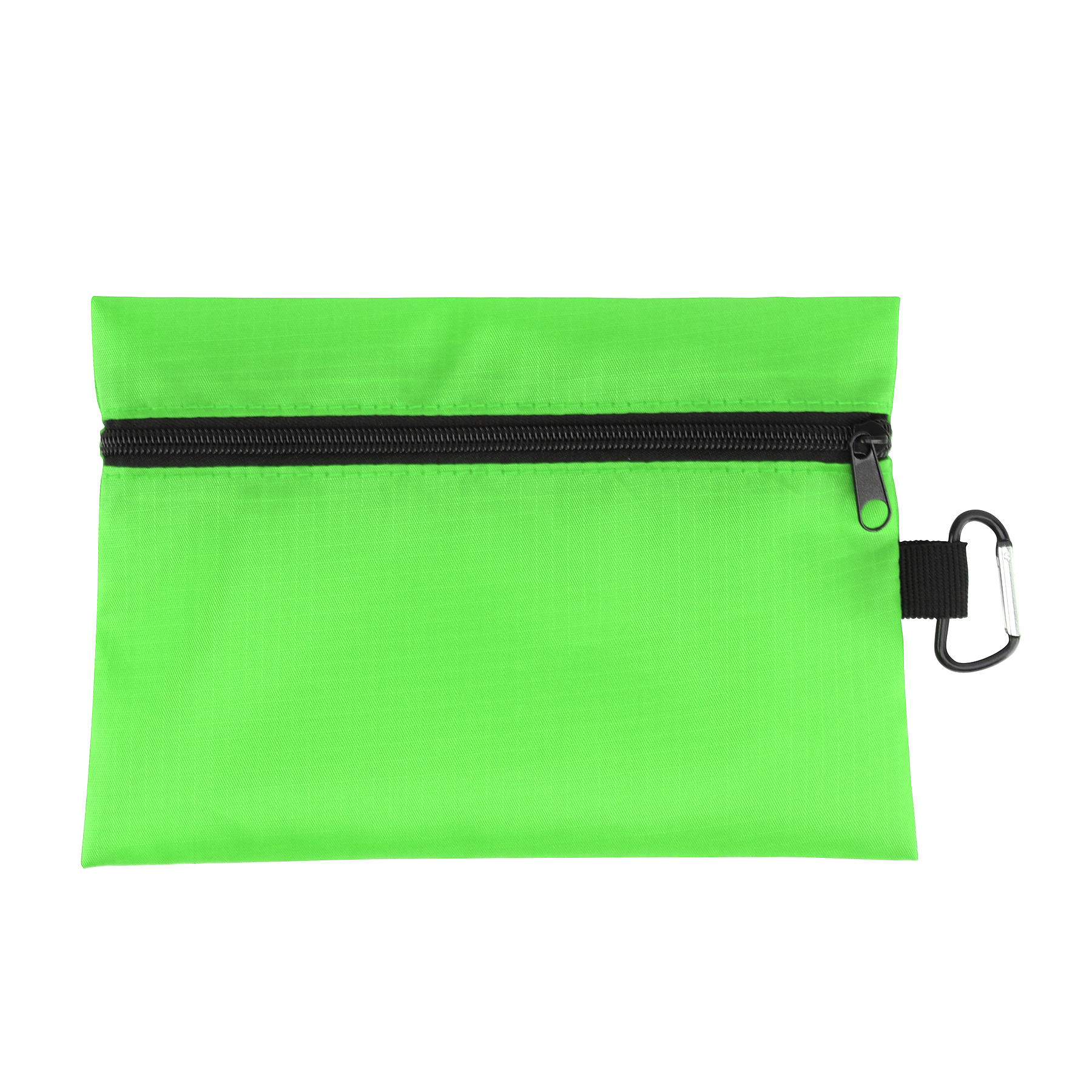 8.5" x 6" Ripstop Utility Zipper Pouch With Carabiner 9