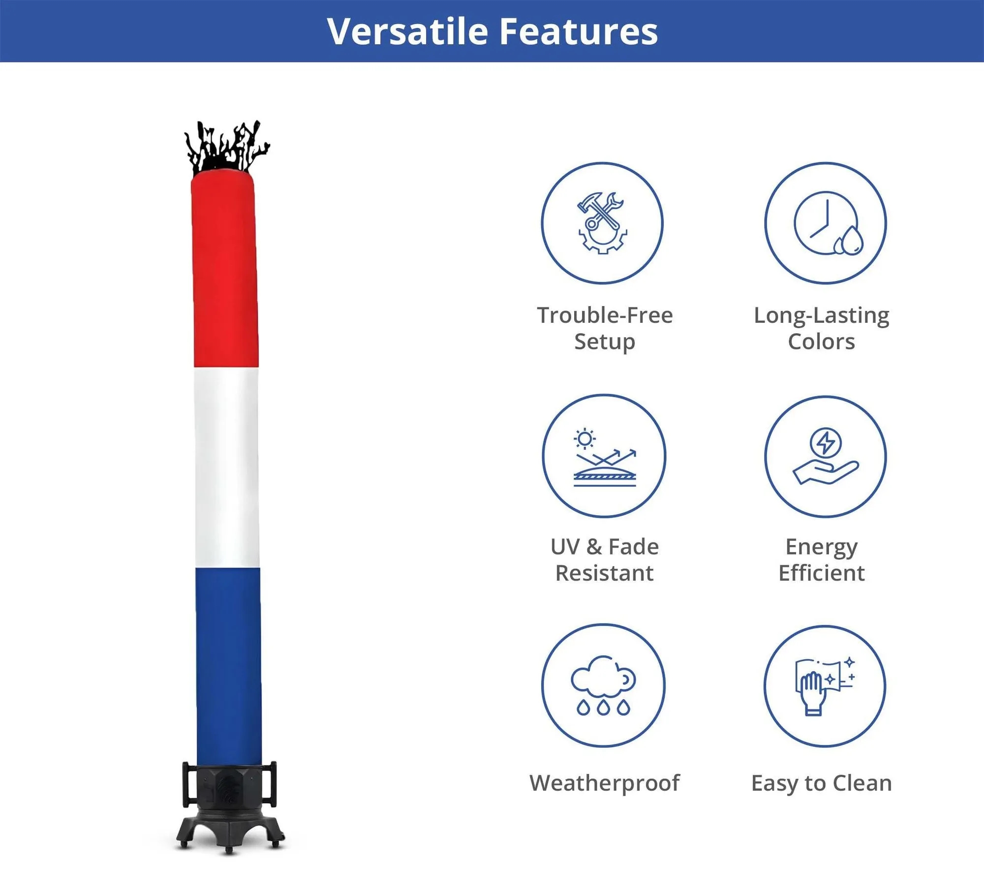 Red, White, & Blue Tube with Blower 4