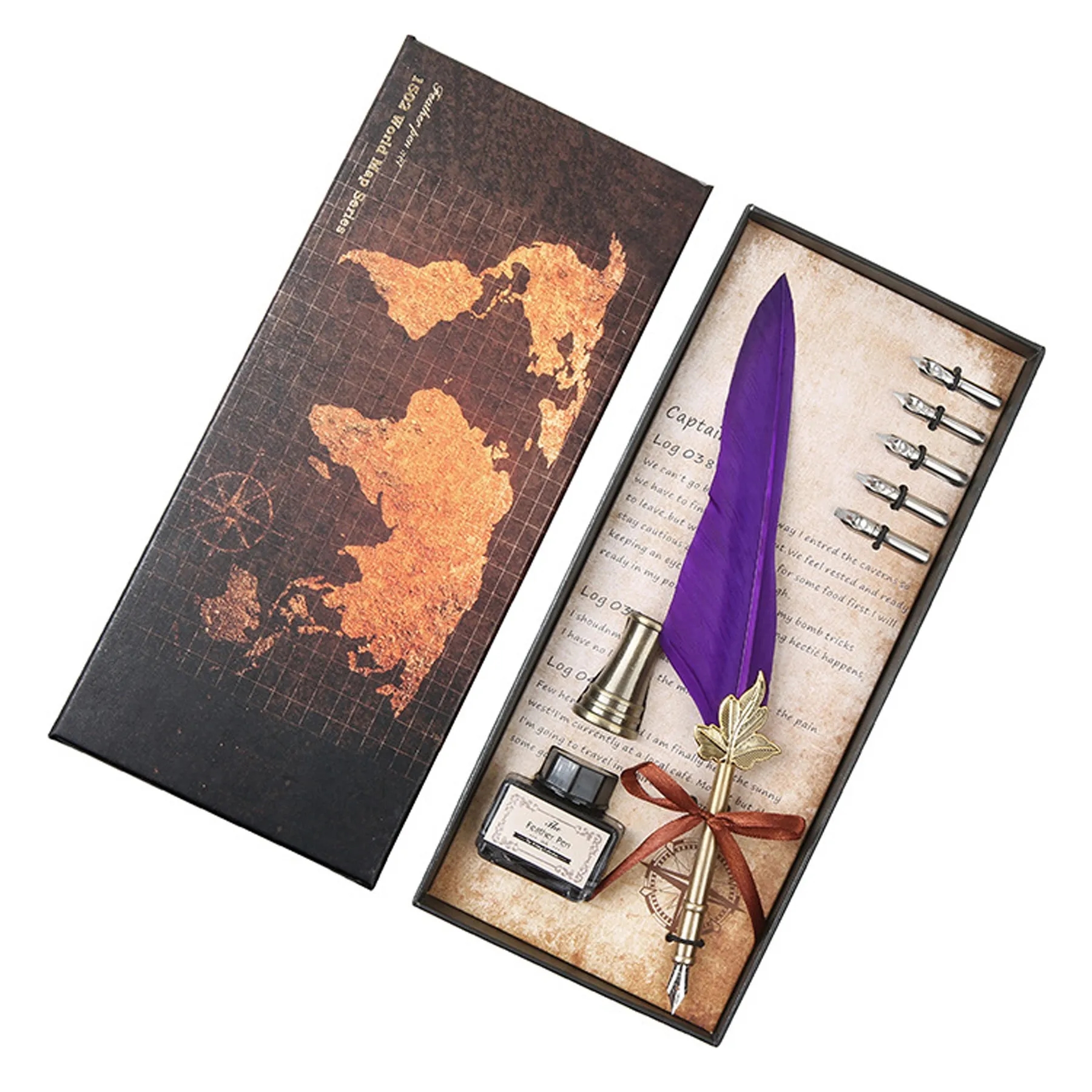 Vintage Luxury Fountain Pen with Feather 7