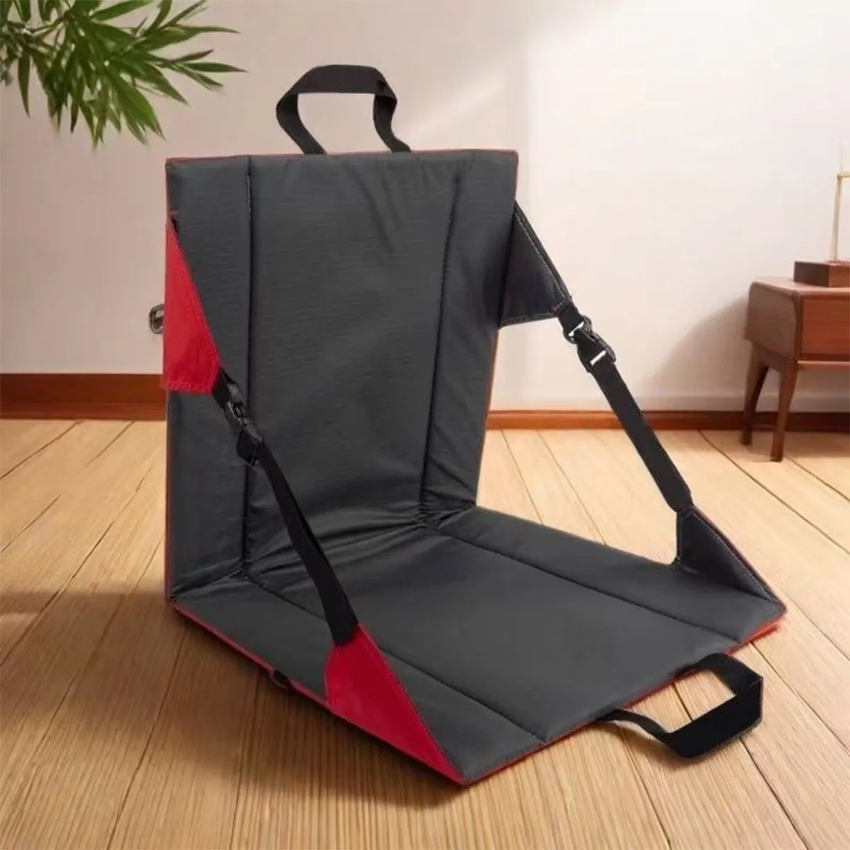 Folding Outdoor Stadium Seat Pad With Adjustable Strap 1