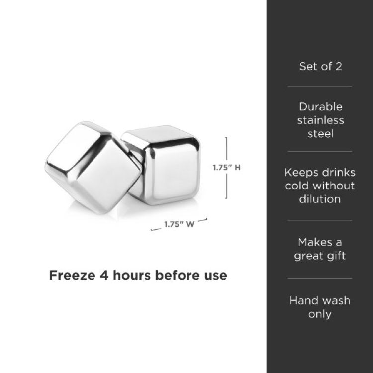 Viski® Glacier Rocks® Large Stainless Steel Cubes 9