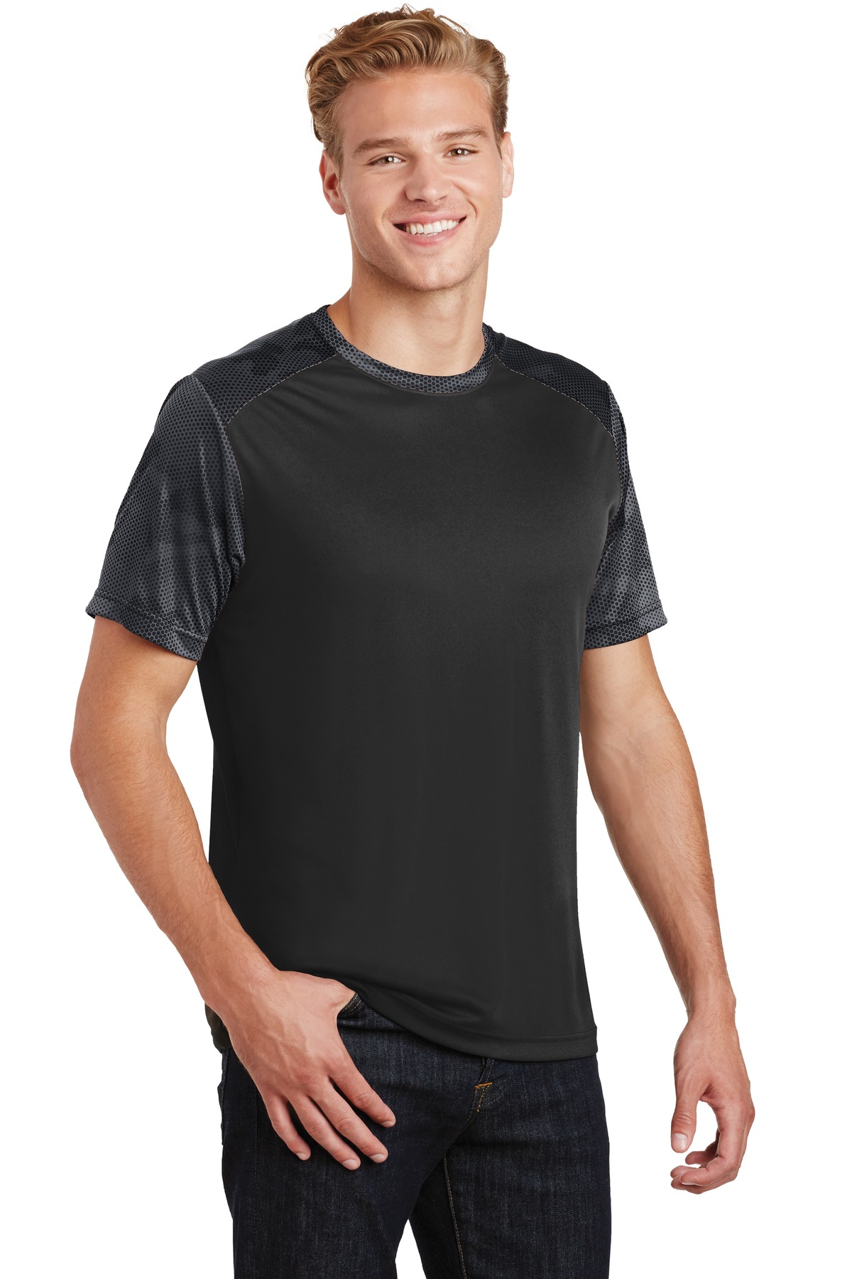 Sport-Tek CamoHex Colorblock Tee. ST371 11