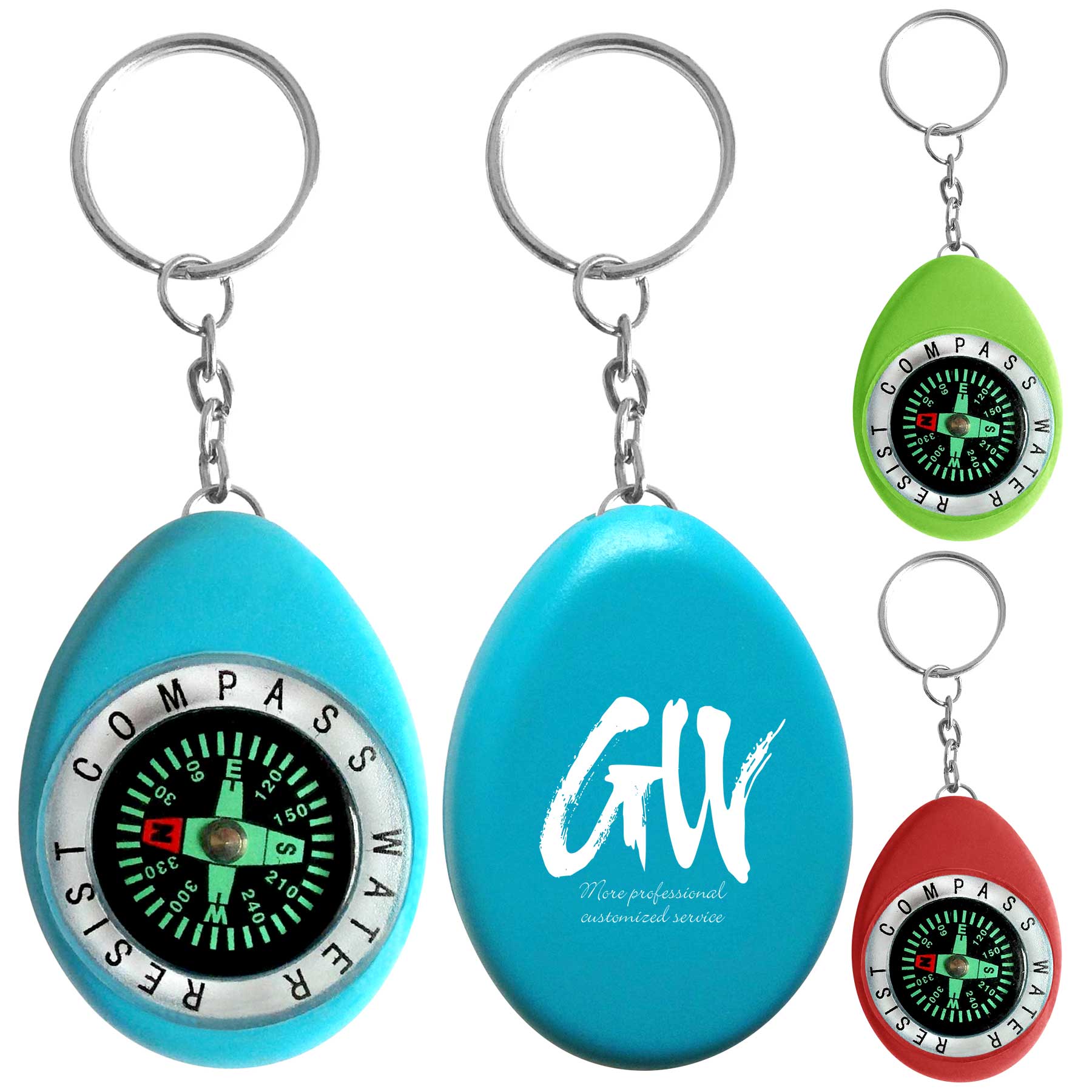 Oval Navigation Compass Key Chain 2