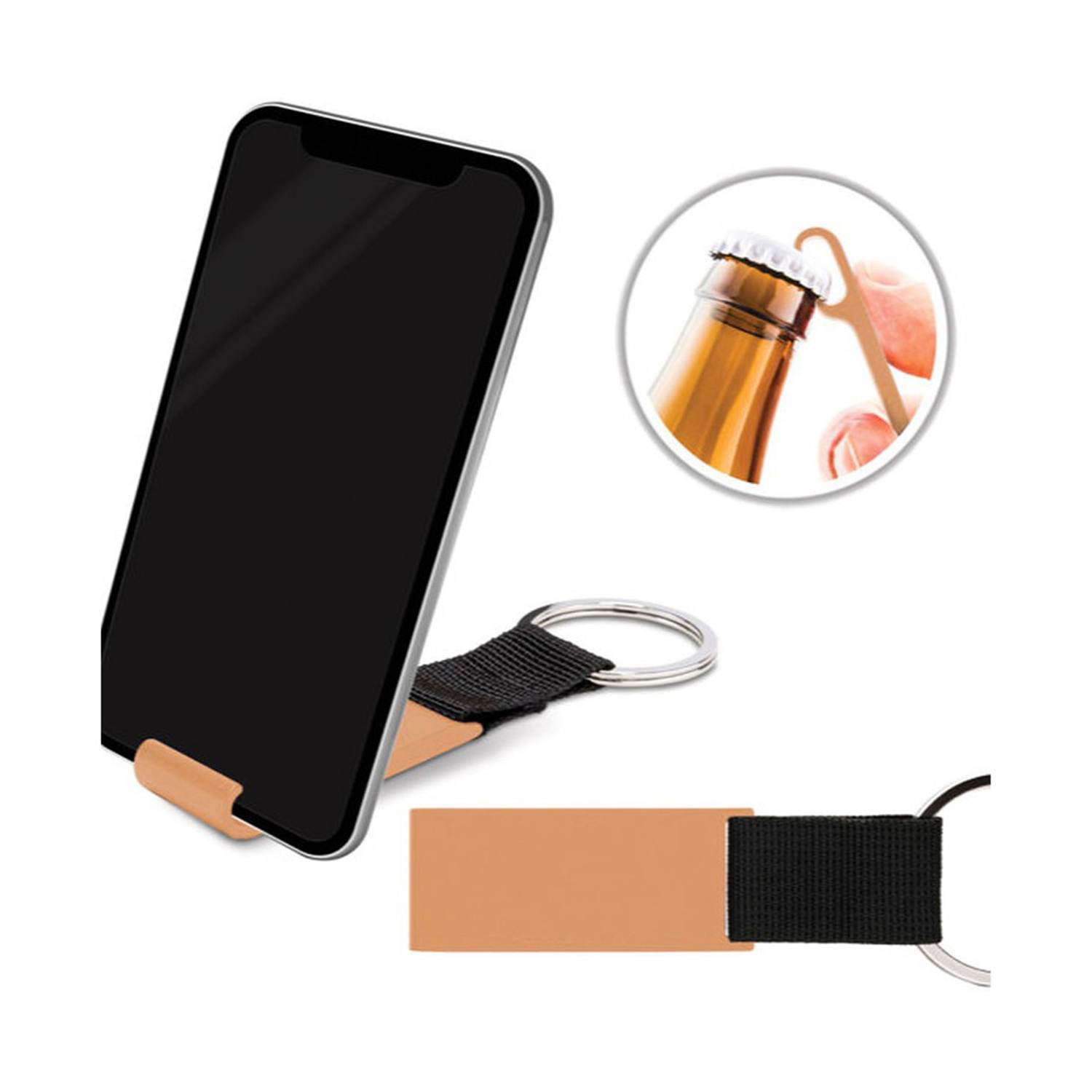 Bottle Opener Phone Stand w/Keychain 7