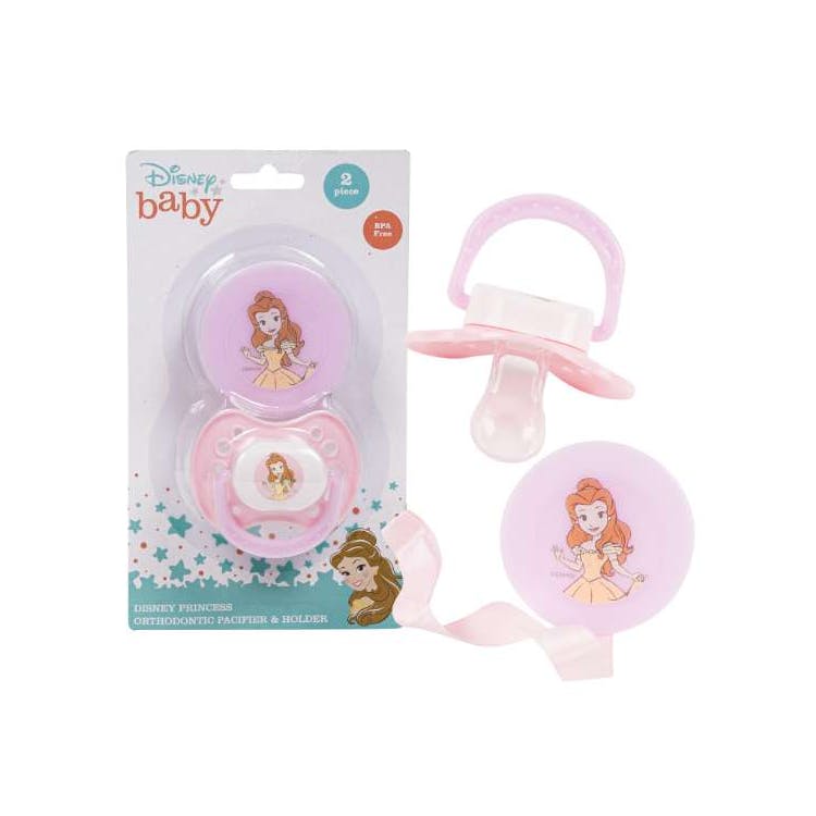 Disney Pacifier & Clip Sets - Princess Belle 2pk 1