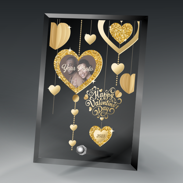 Economy Black Glass Standing Plaque 4