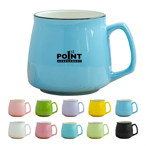 13.5oz Glossy Potbelly Ceramic Coffee Mugs