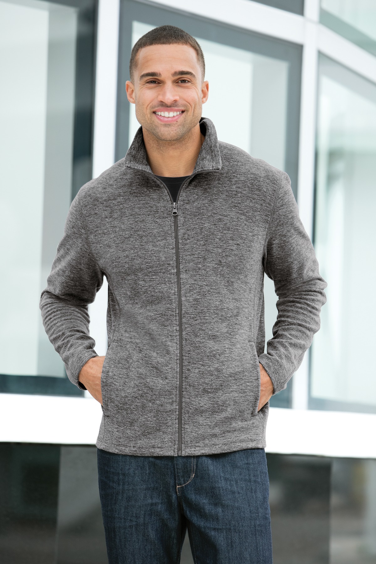 Heather Microfleece Full-Zip Jacket
