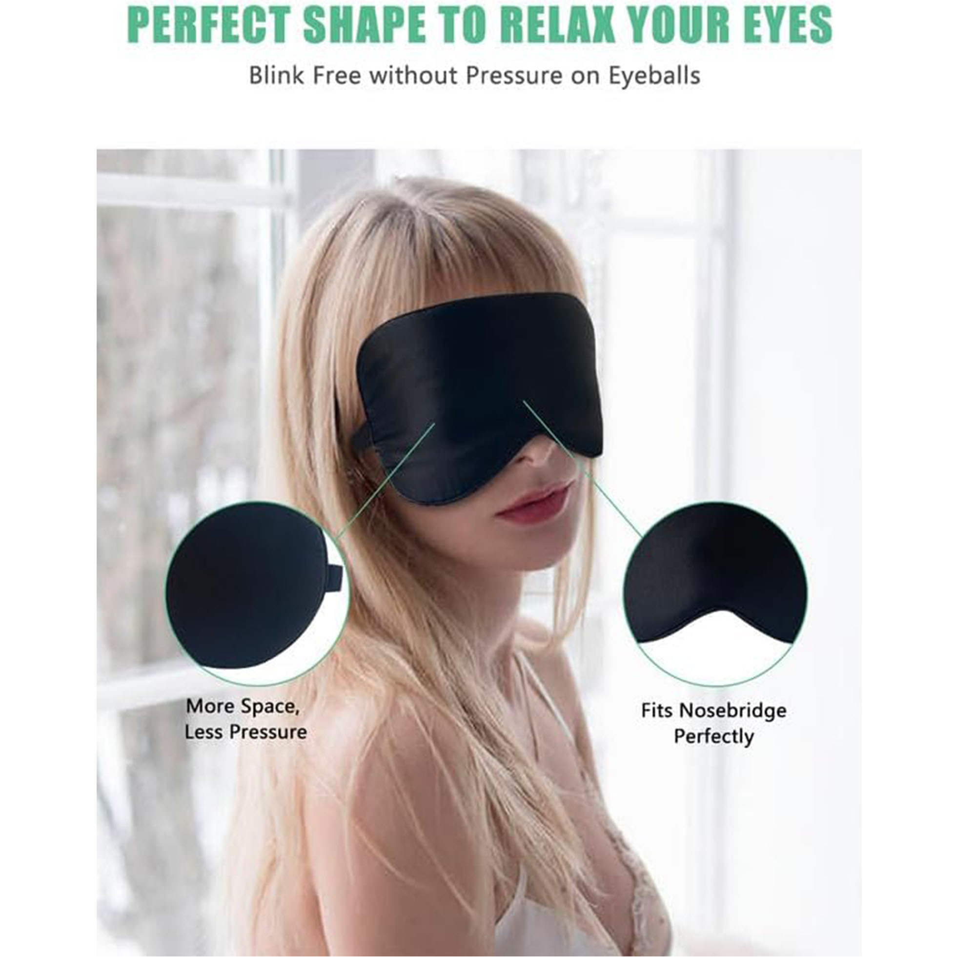 Adjustable Silk Sleep Mask for Ultimate Comfort and Relaxation 2