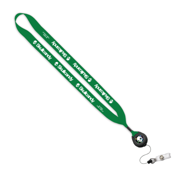 3/4" Polyester Lanyard with Metal Crimp & Retractable Badge Reel 140