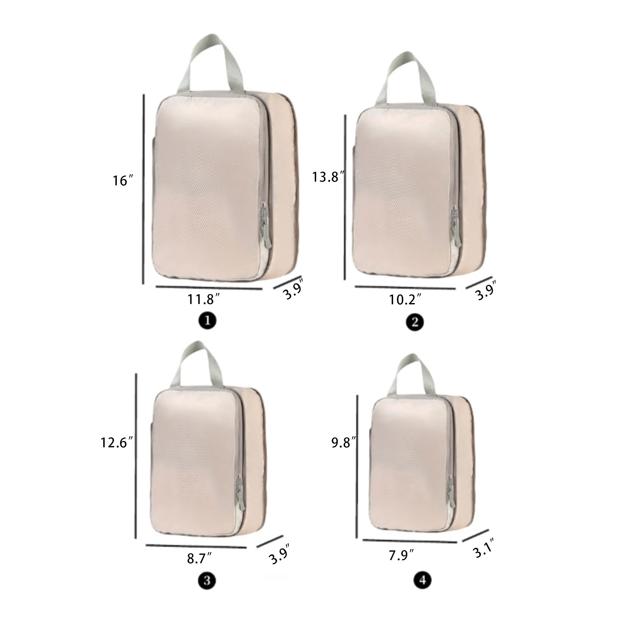 4 Set Compression Packing Cubes Travel Accessories 6