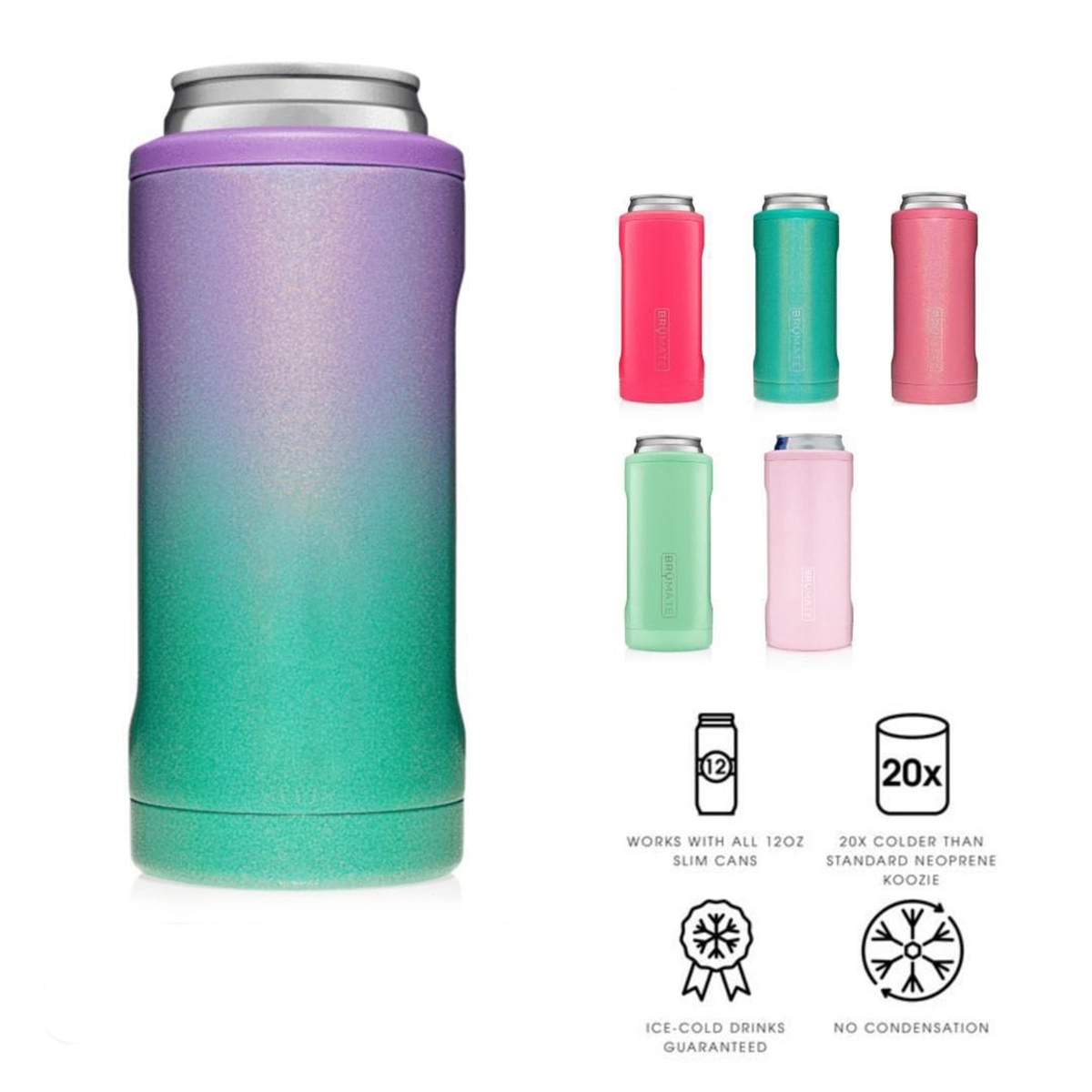 Double-walled Stainless SteelCan Cooler for 12 Oz Slim Cans, custom koozie with logo imprint 2