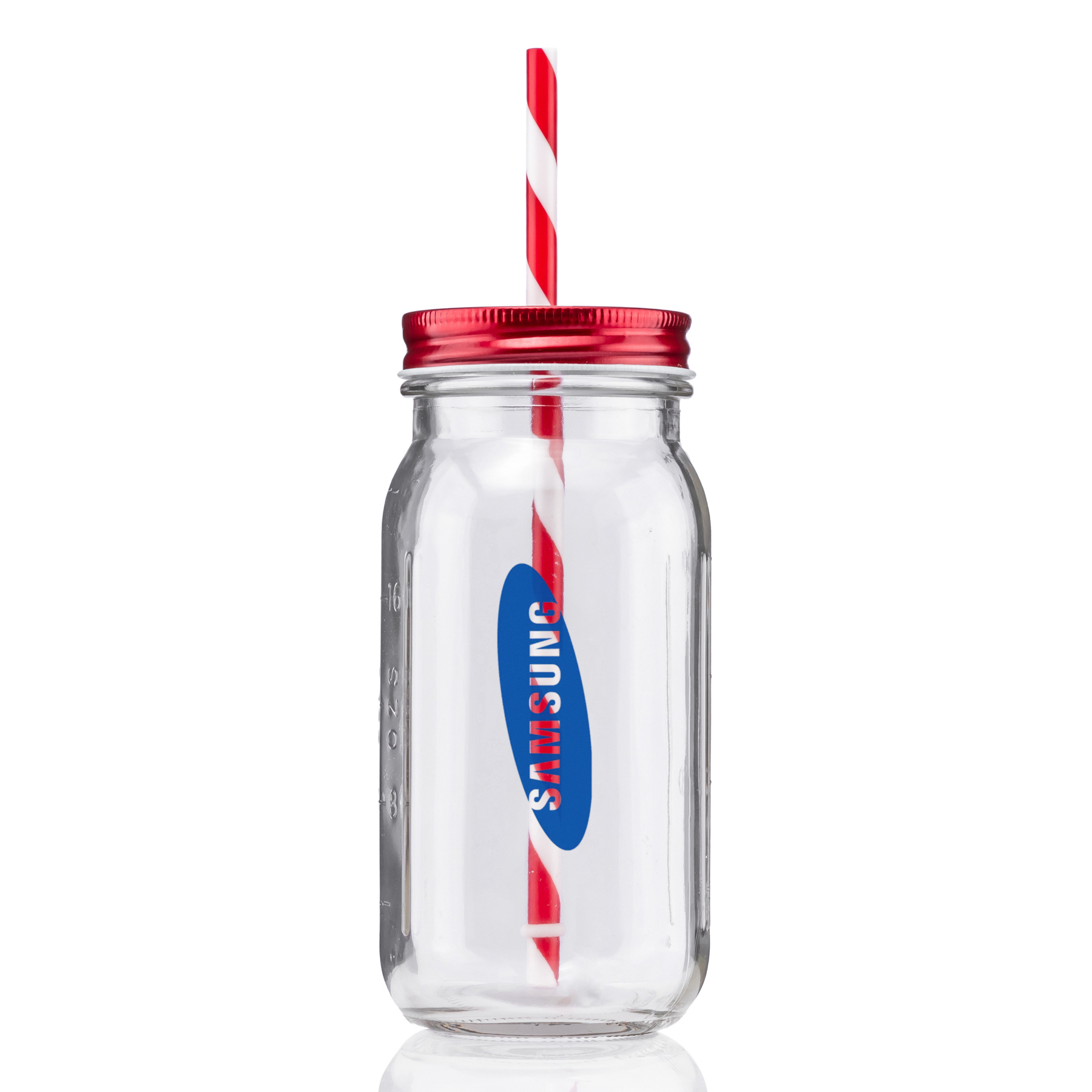 20 oz Mason Jason with Striped Straw Glass 5