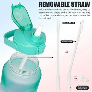 1 Gallon Plastic Water Bottle With Straw 2