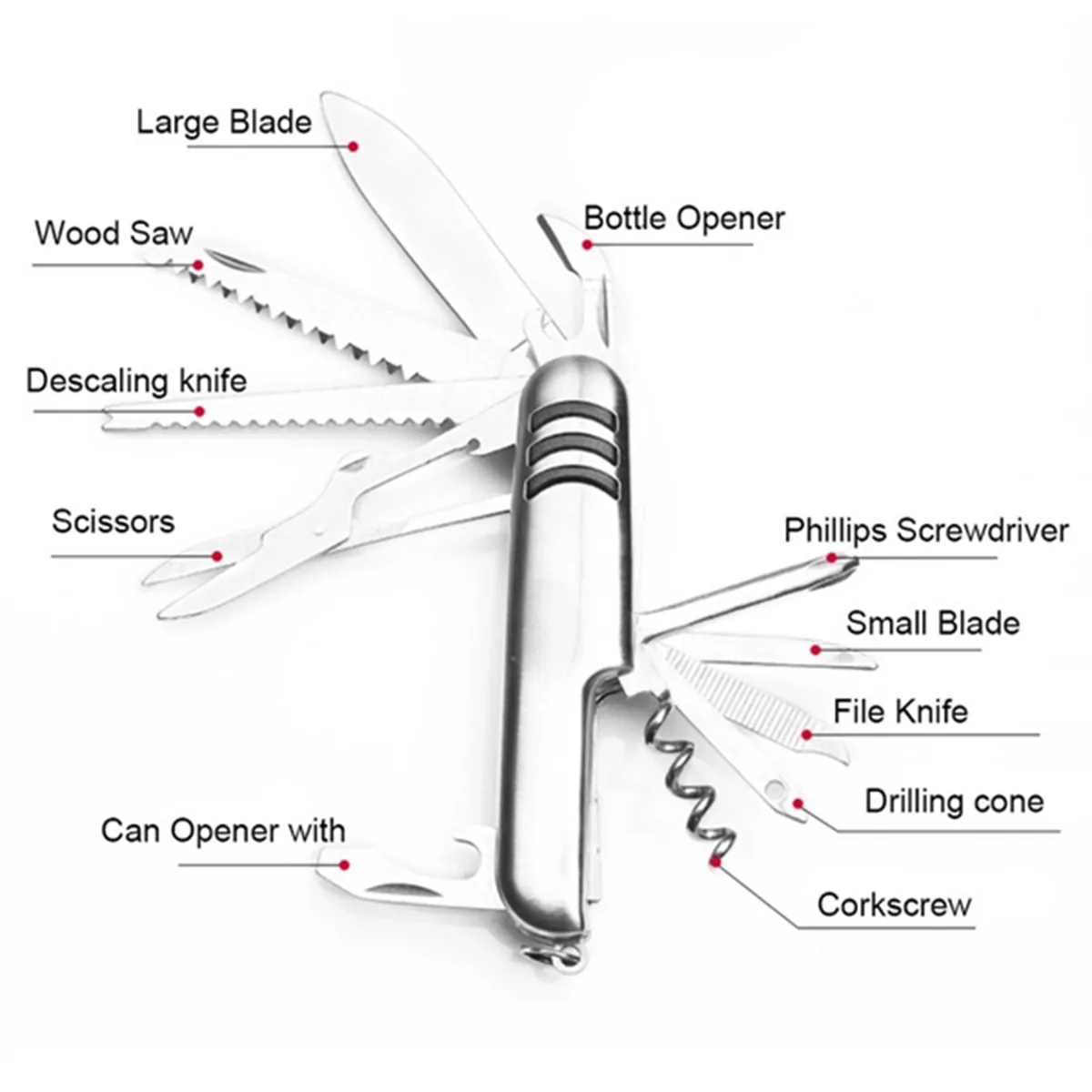 11-in-1 Outdoor Multifunctional Pocket Swiss Knife 3