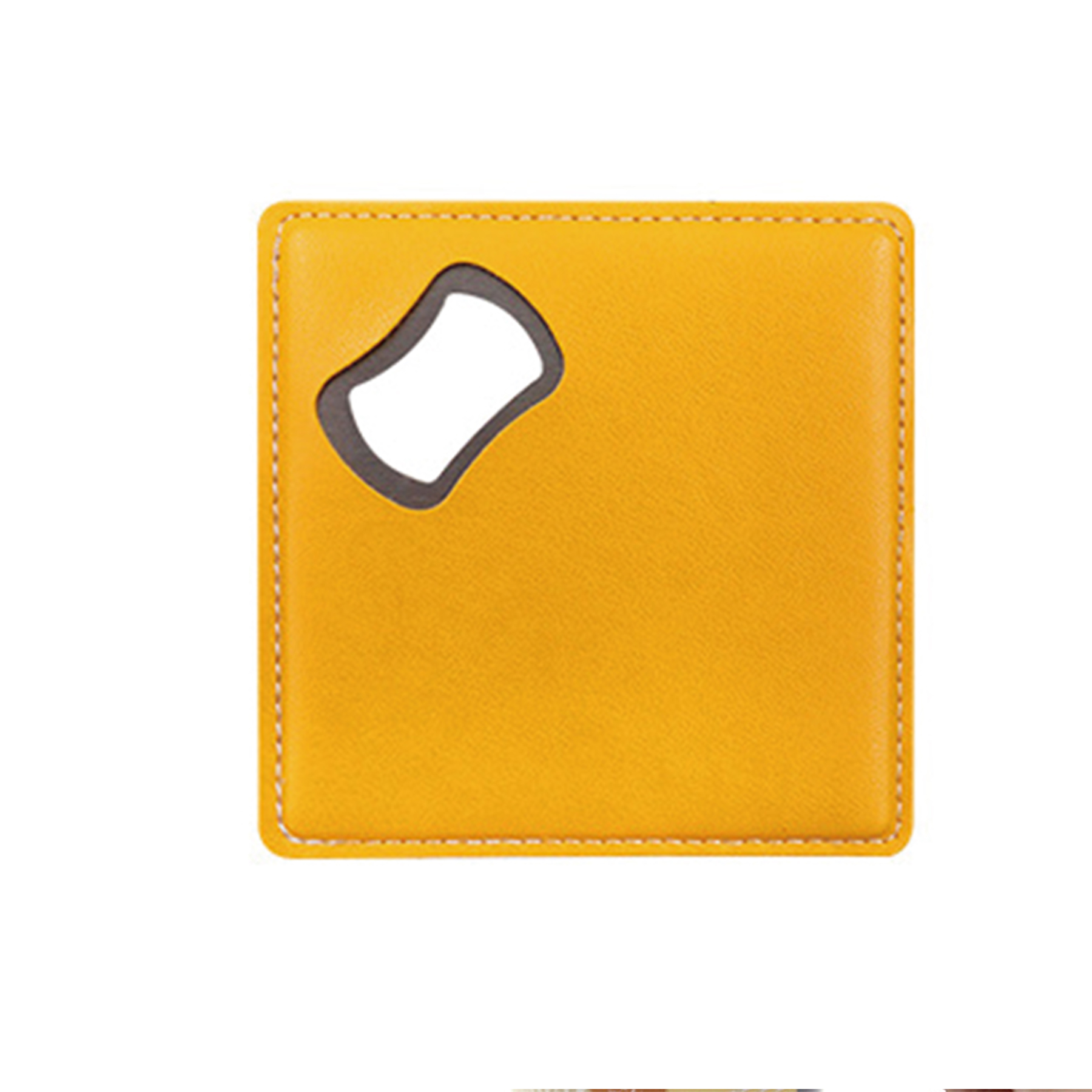 Leather Square Coaster Bottle Opener 3