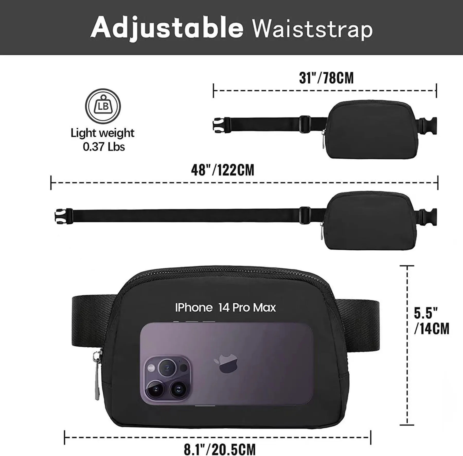 Unisex Mini Belt Bag With Adjustable Strap 2