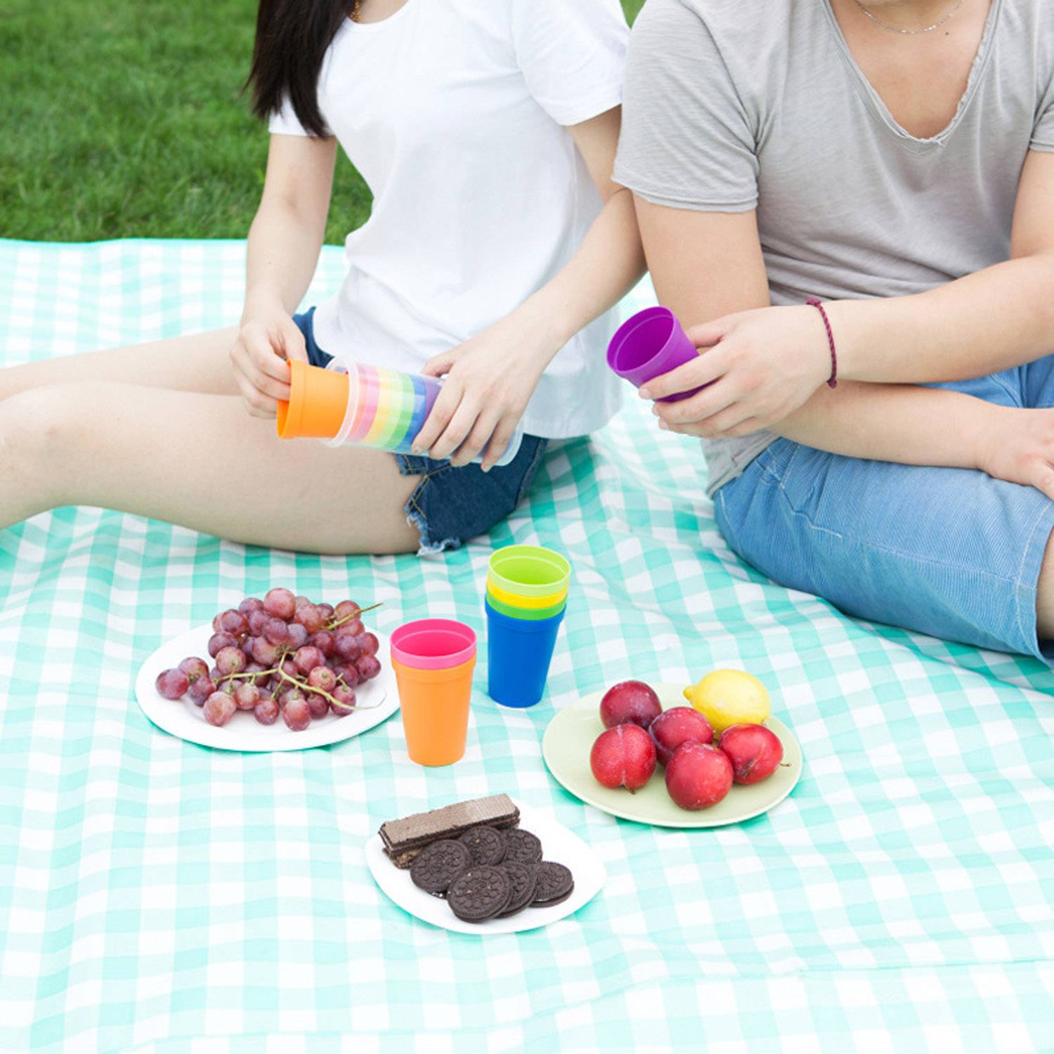 Multipurpose Unbreakable Plastic Cup Set In 7 Rainbow Colors 3