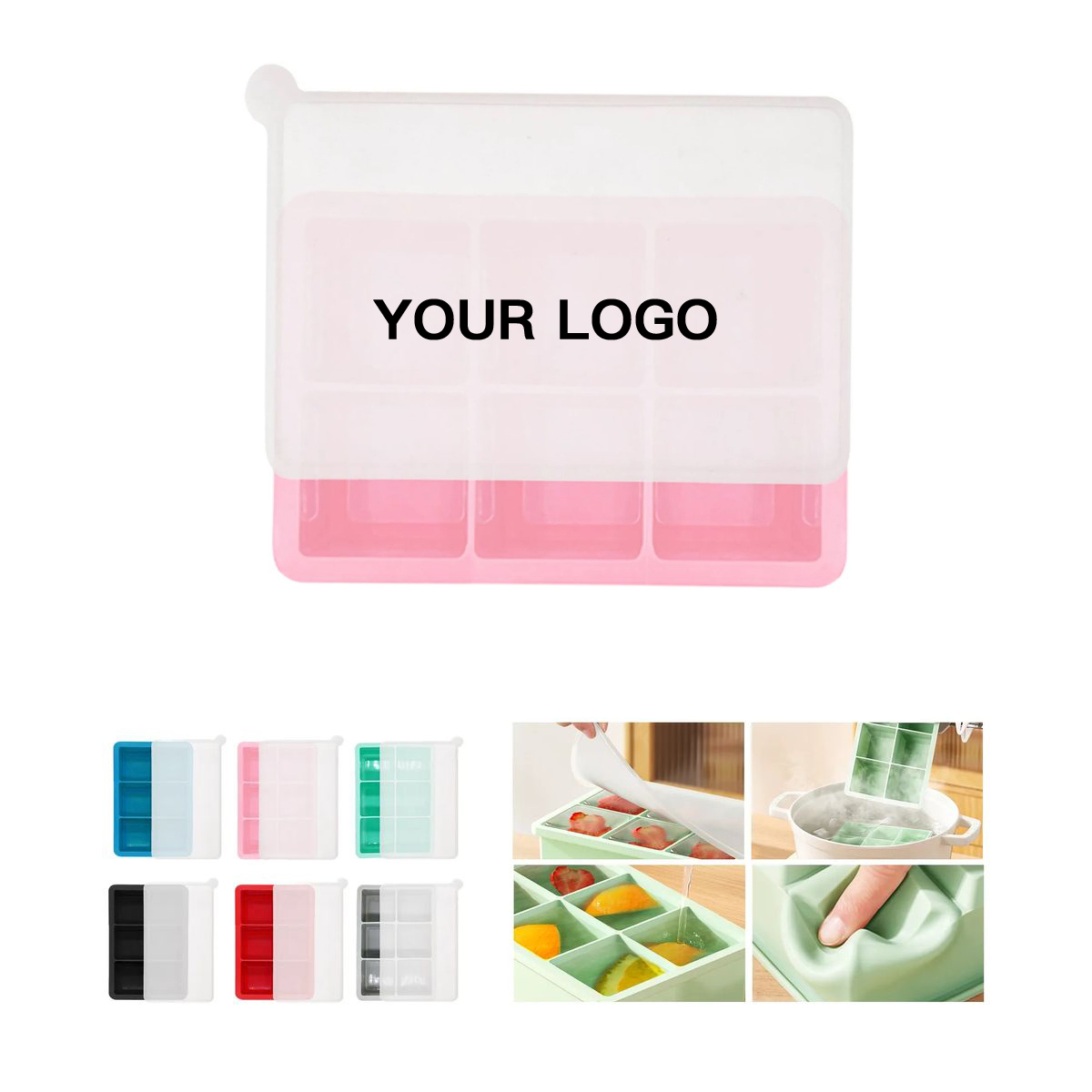 Flexible Ice Cube Maker with Cover 5