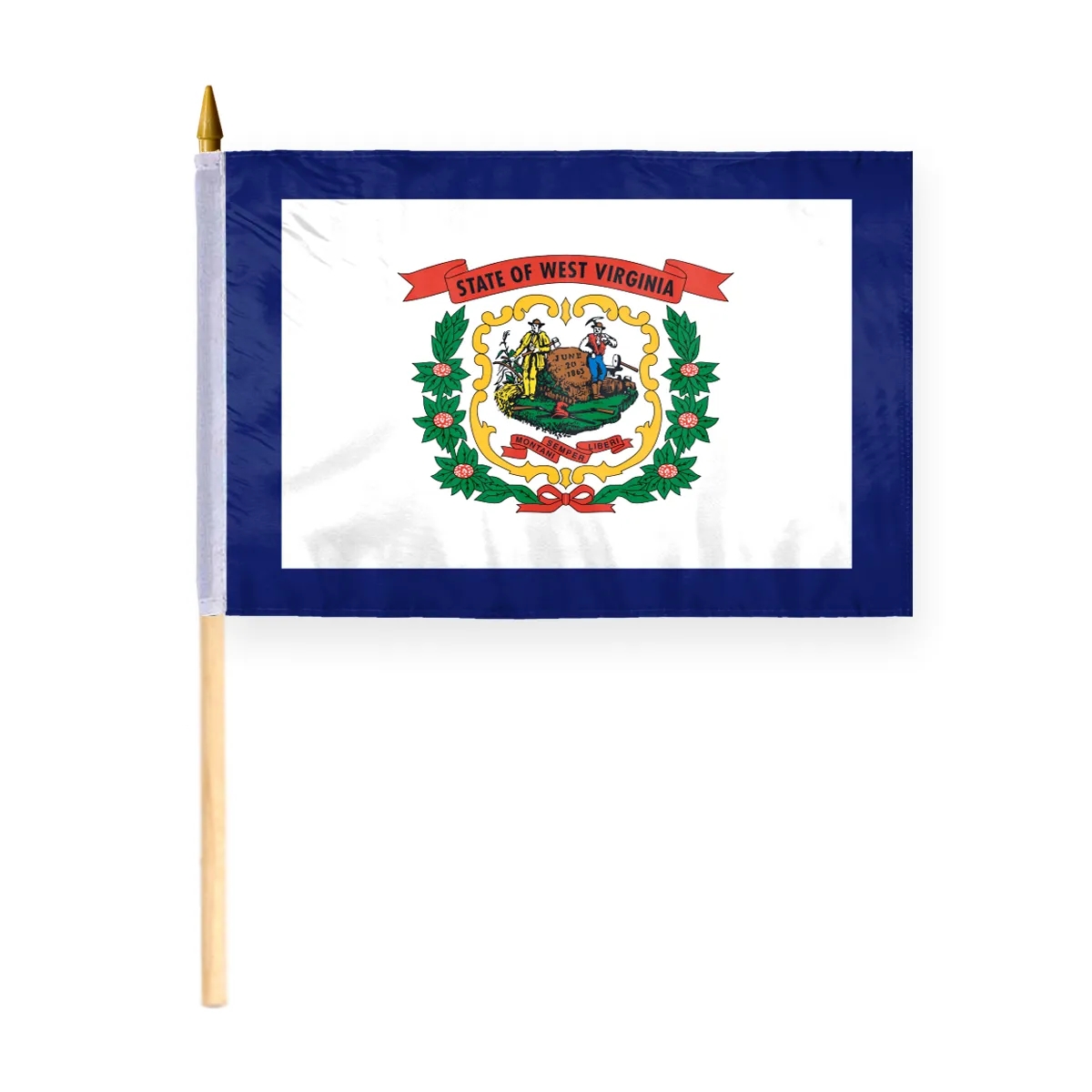 4"x6" & 12"x18'' West Virginia ePoly Printed Stick Flags 2