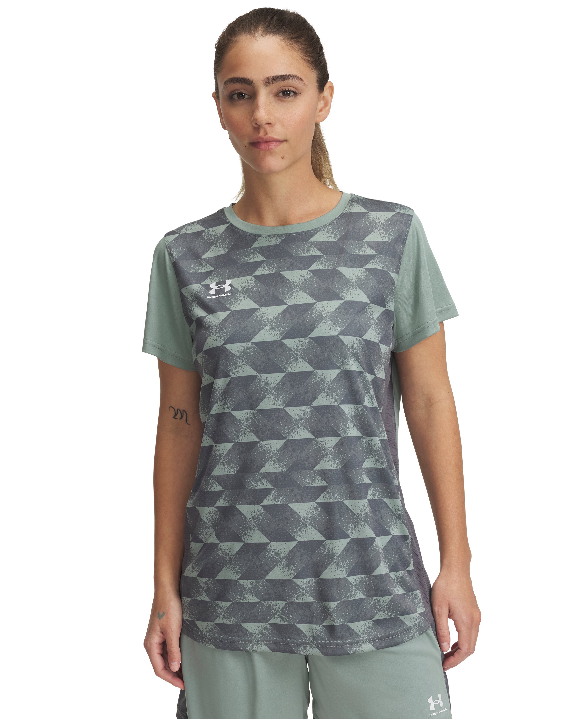 UA Challenger Printed Women's Training Short Sleeve 2